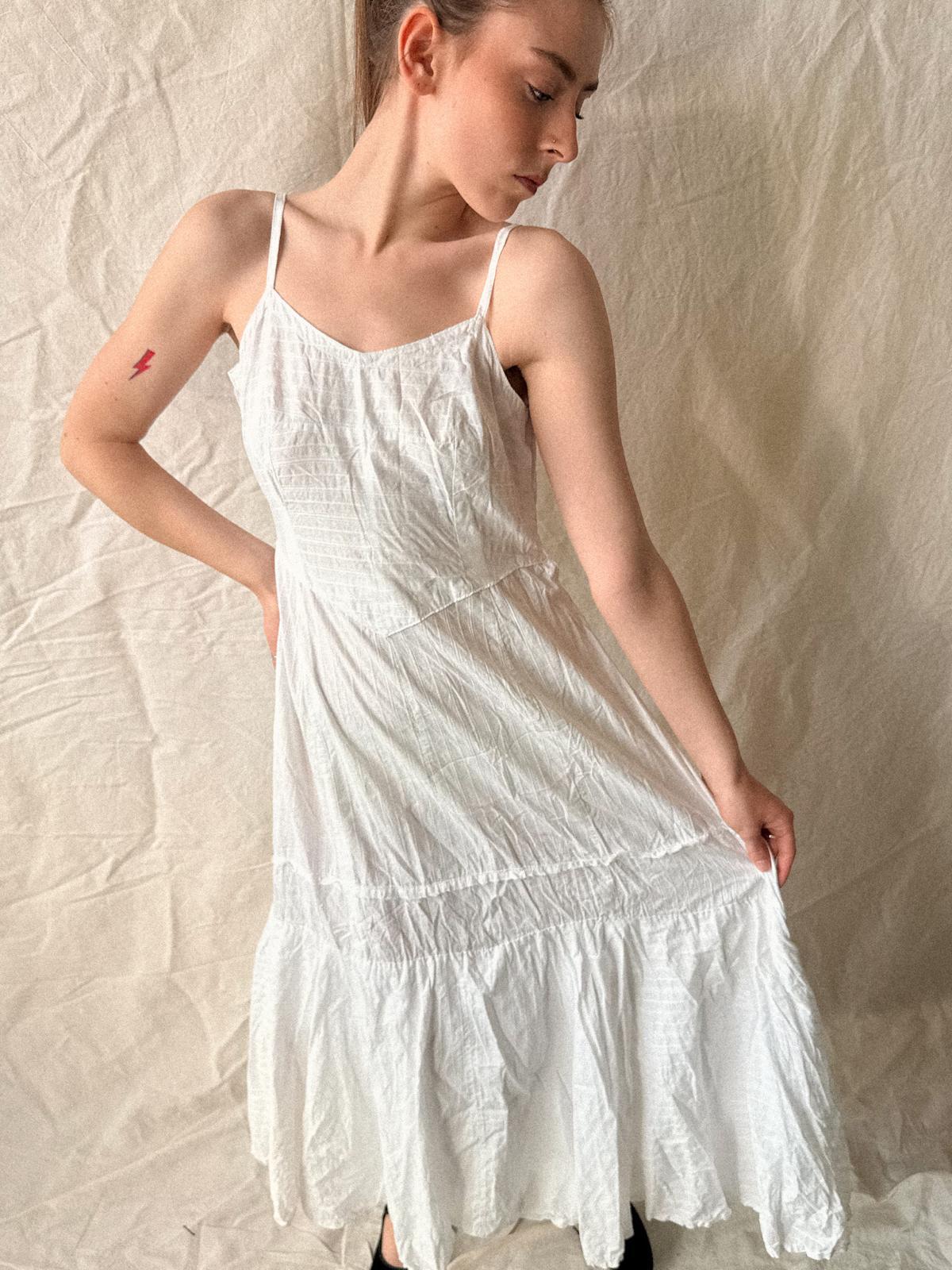 Edwardian / Early 1910s French Cotton Petticoat Dress / Underslip