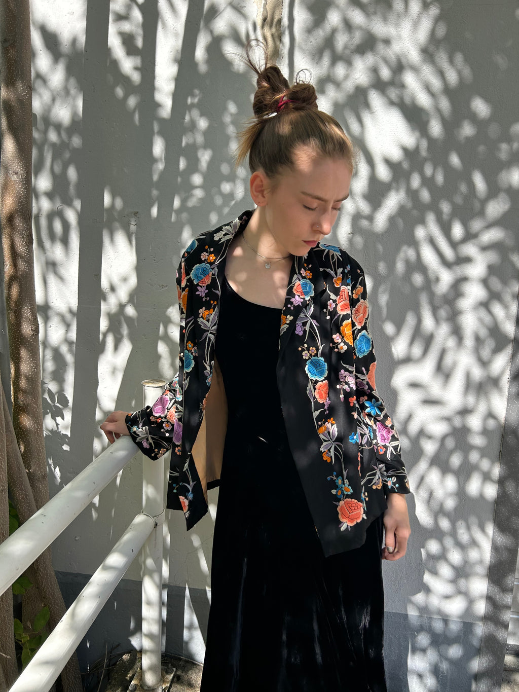 1920s Embroidered Silk Satin Jacket