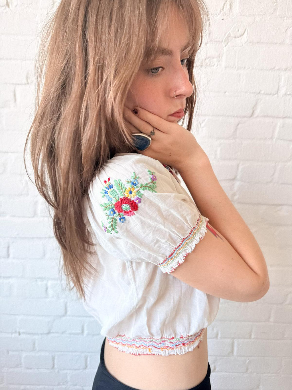 1940s Embroidered Hungarian Blouse