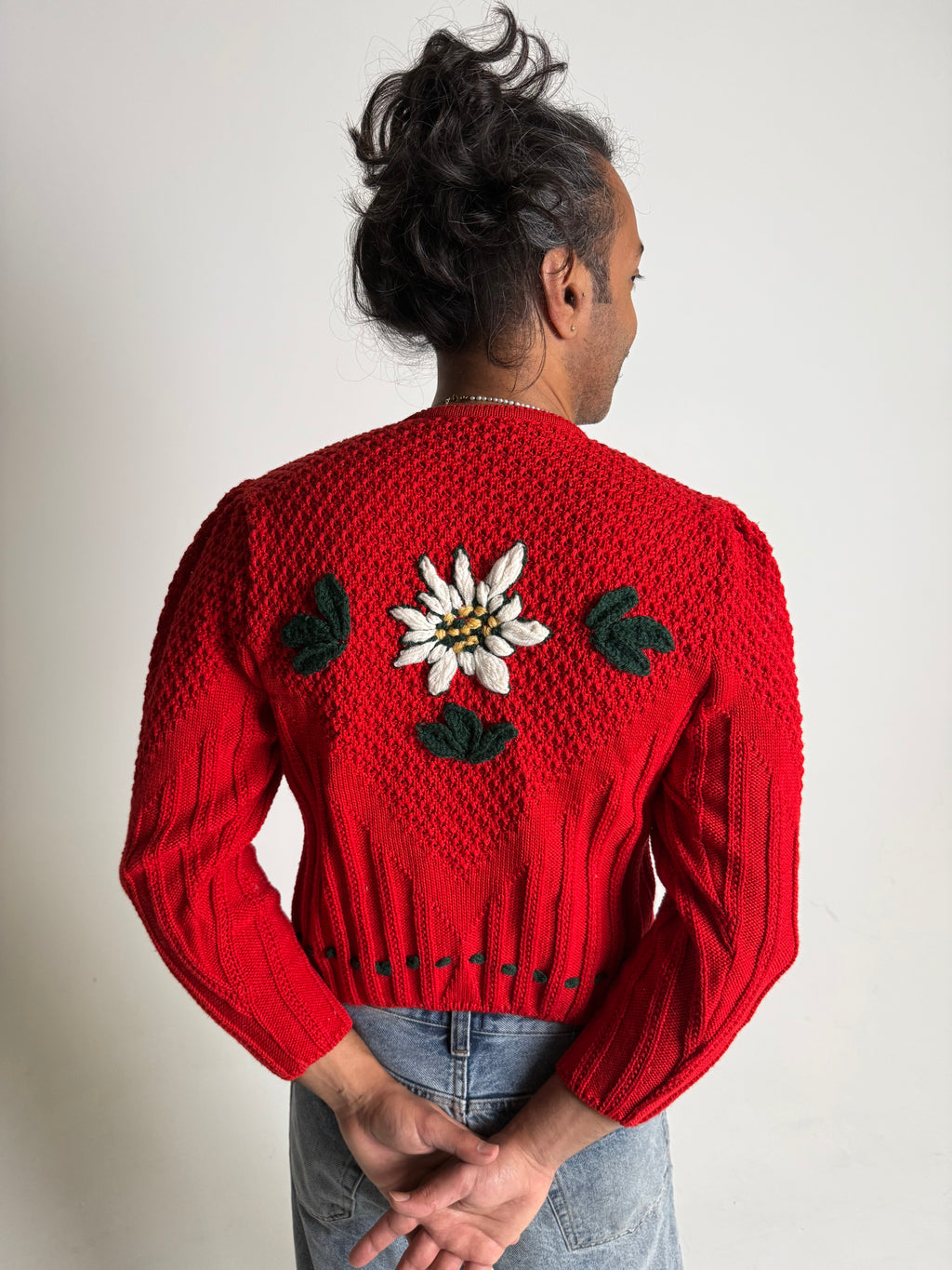 Vintage 1970s Wool Folk Cardigan