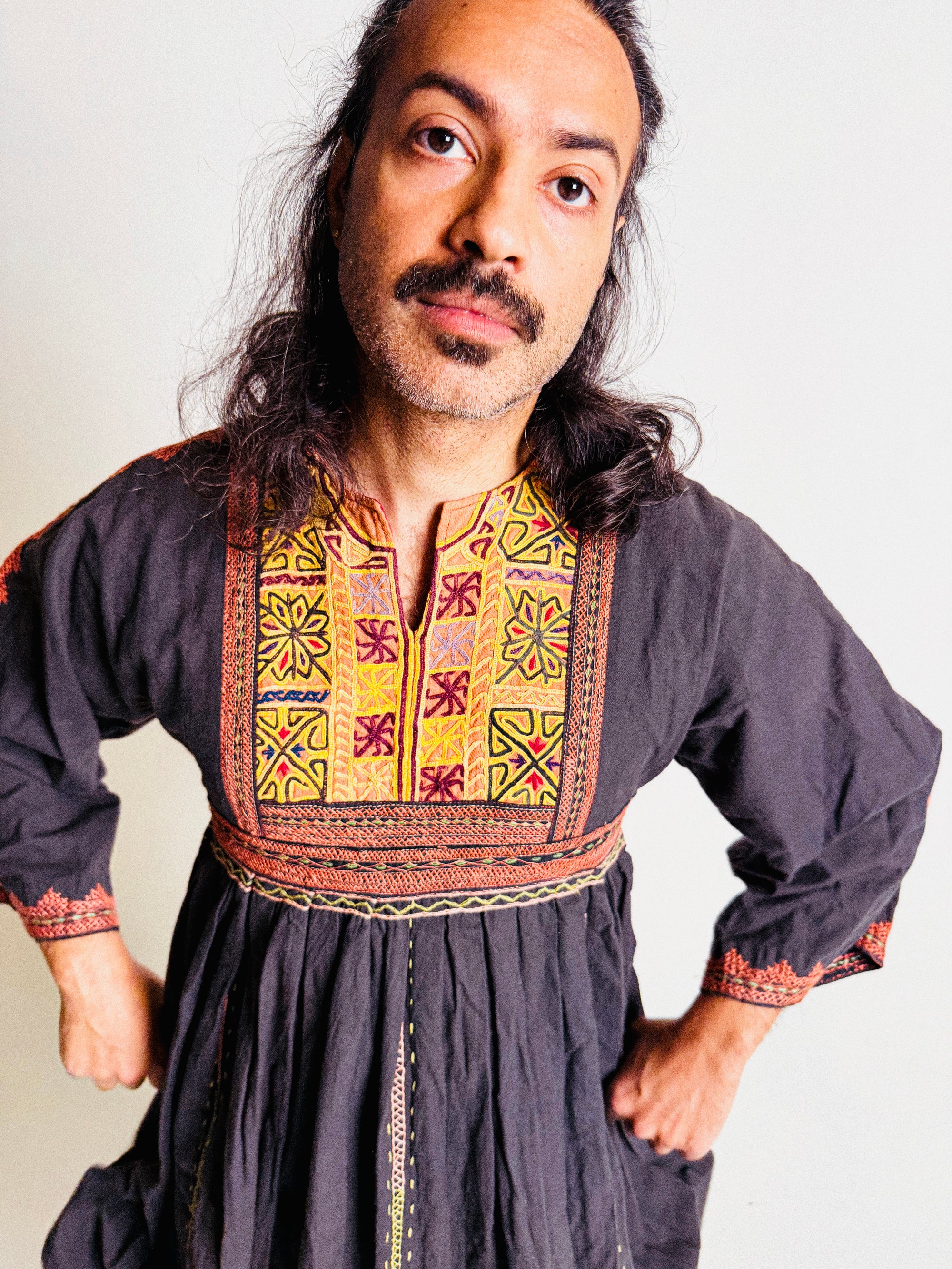 1970s Embroidered Afghan Dress