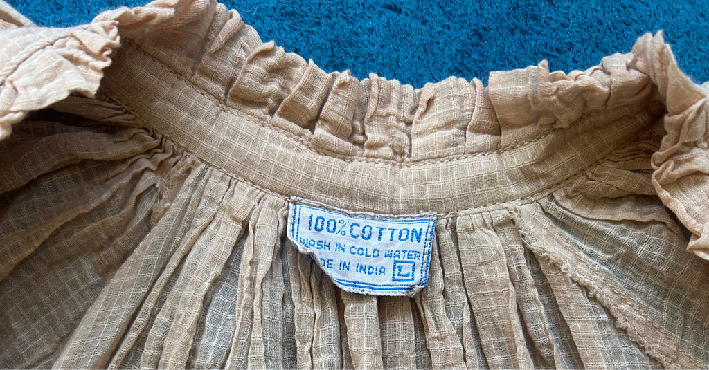 1970s Deadstock Gauze Blouse and Dress Set