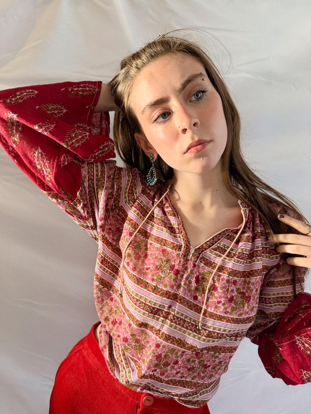 1970s Indian Cotton Gauze Blouse