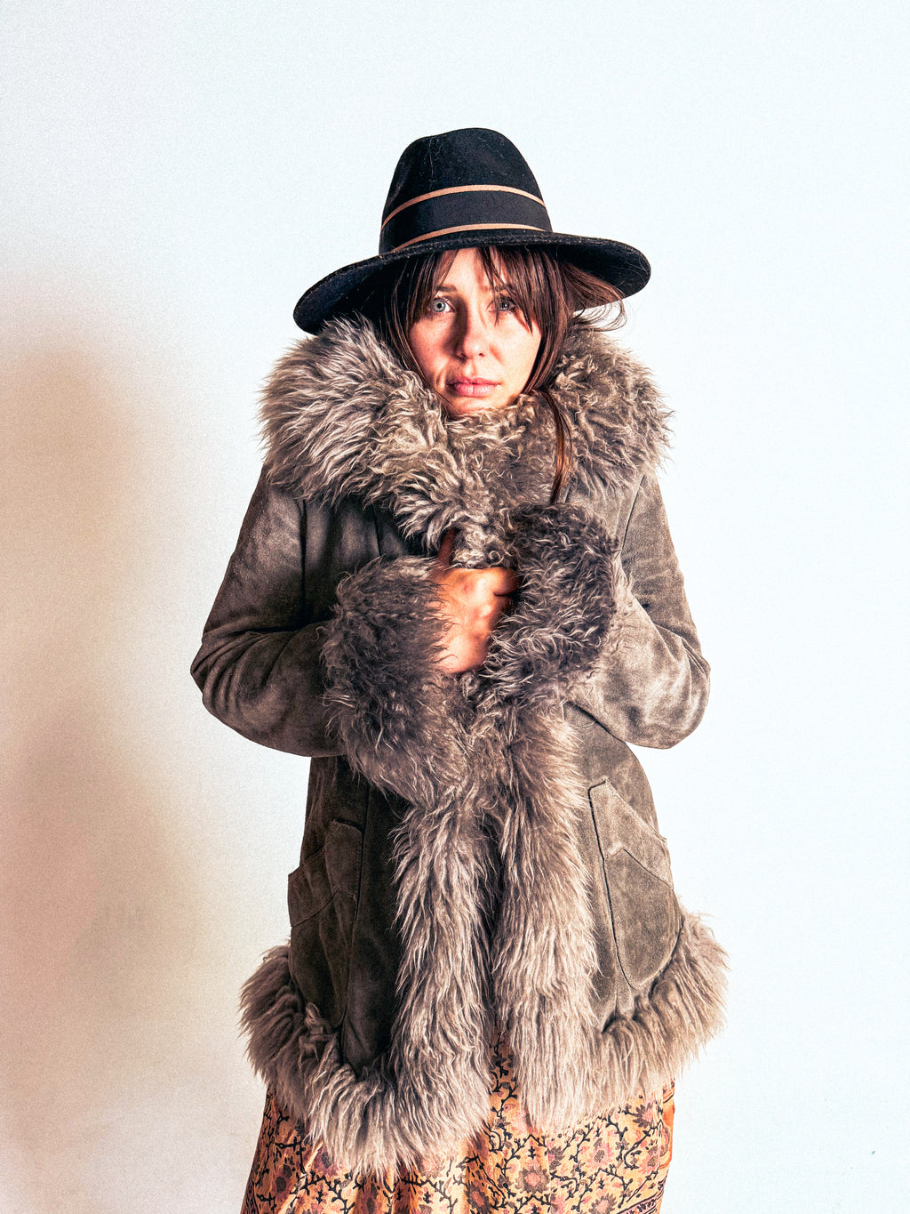 1970s Australian Sheepskin Grey Penny Lane Lammy Coat