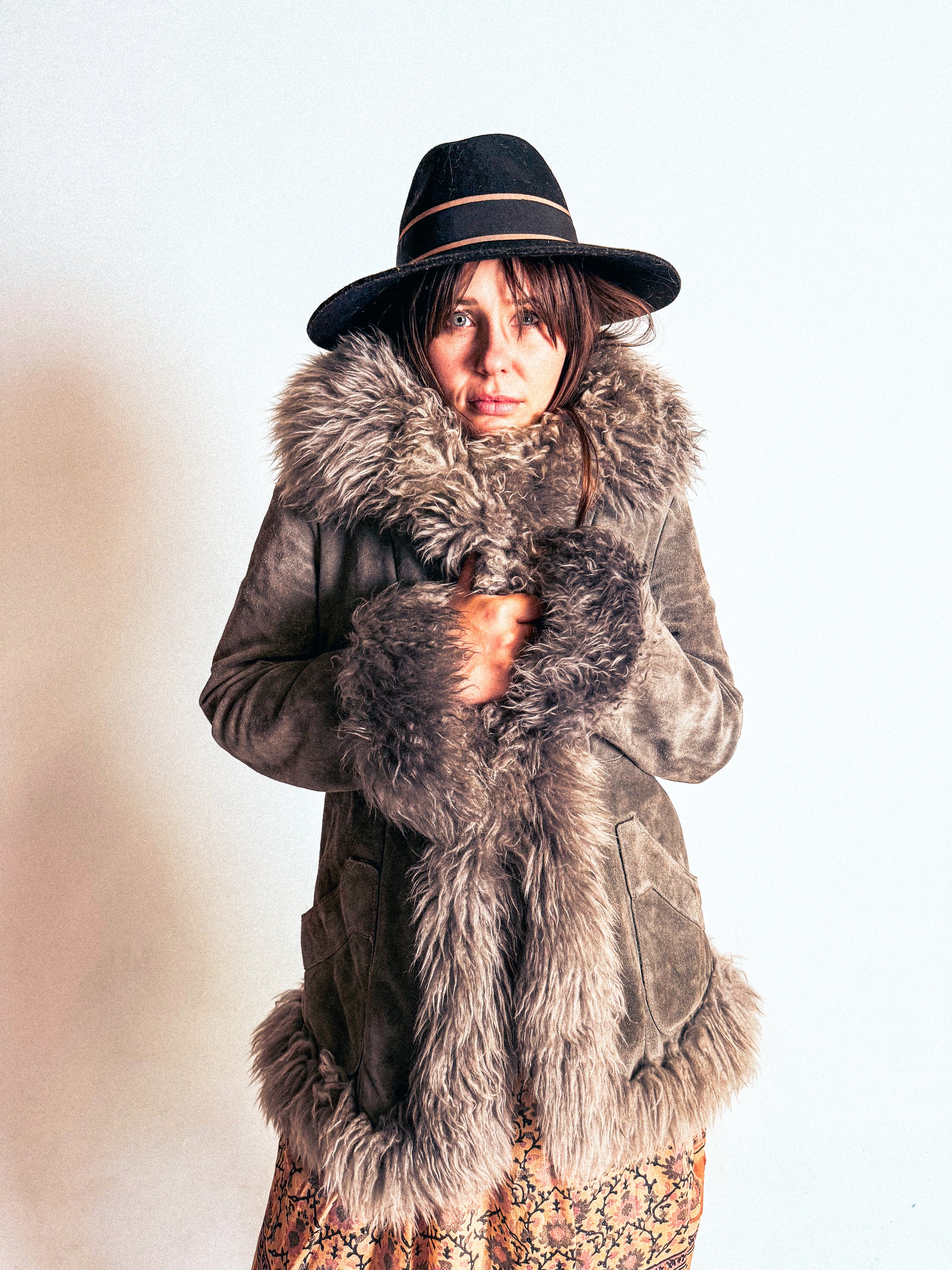 1970s Australian Sheepskin Grey Penny Lane Lammy Coat