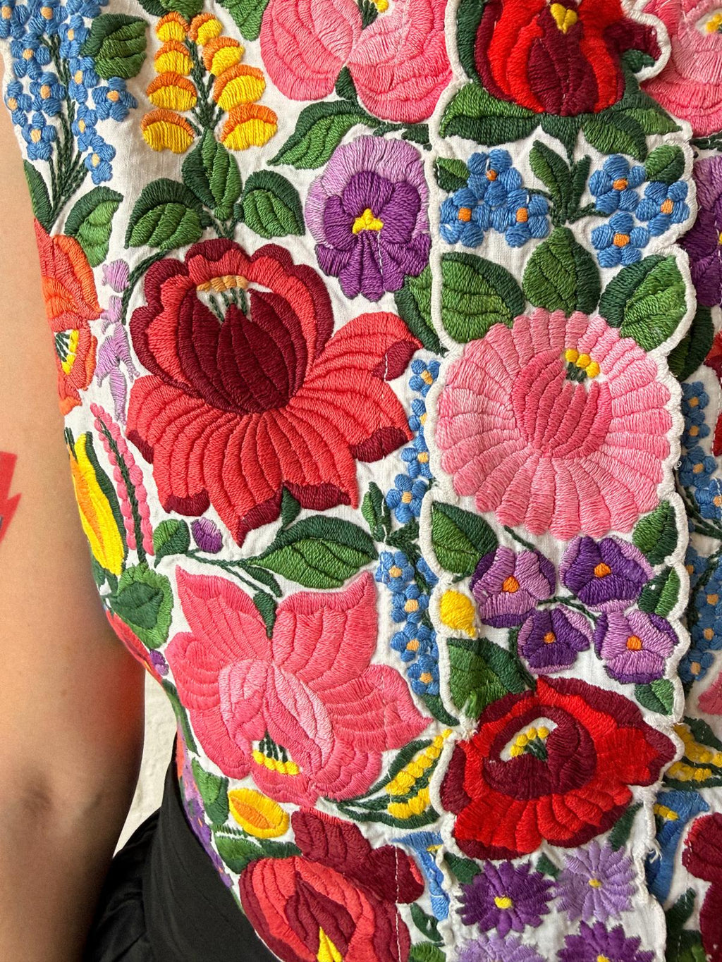 Hungarian Kalocsa Embroidered Folk Vest | Early–Mid 20th Century
