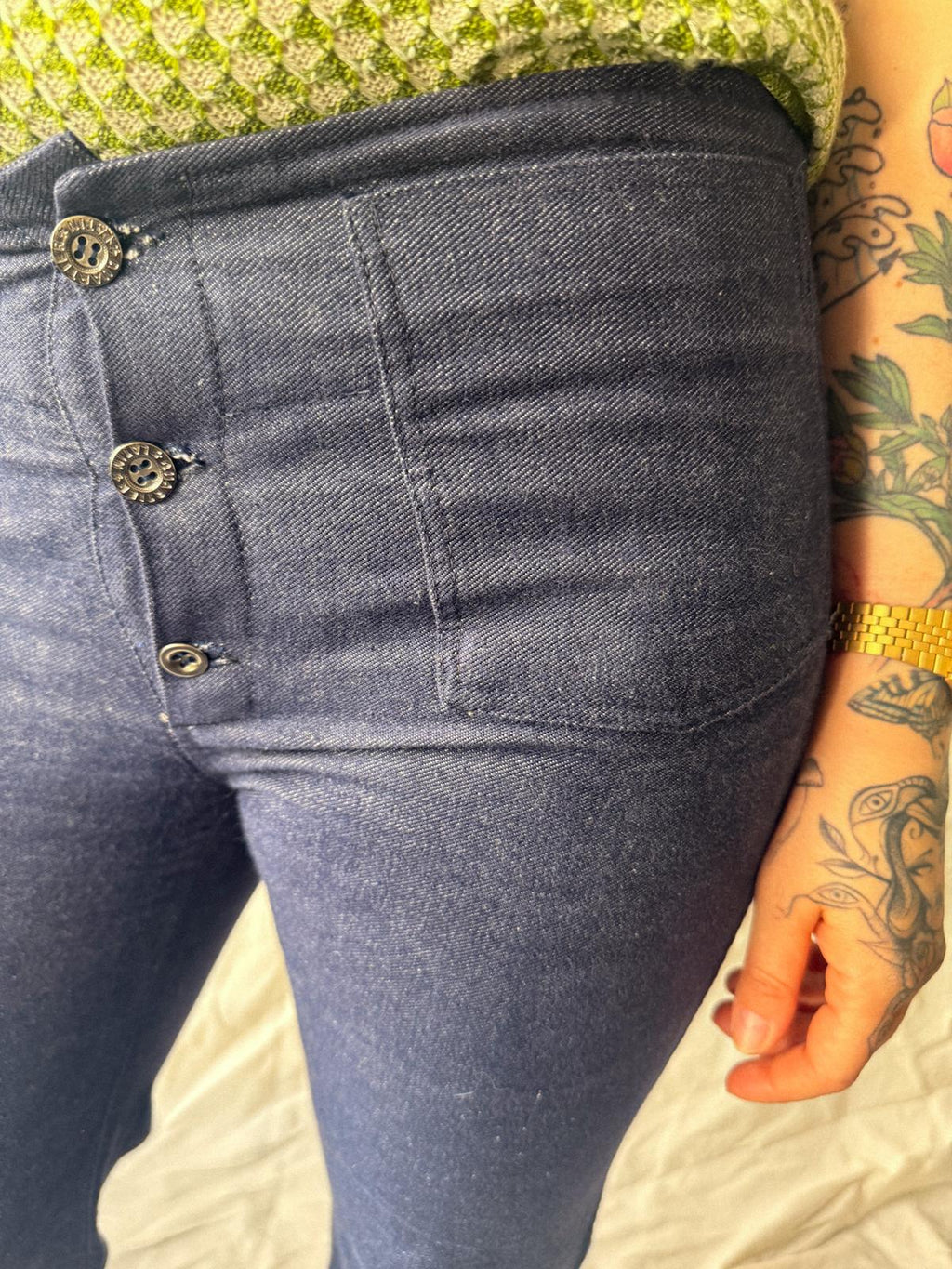 Late 1960s/ early 1970s Fiorucci Embroidered Flare Jeans