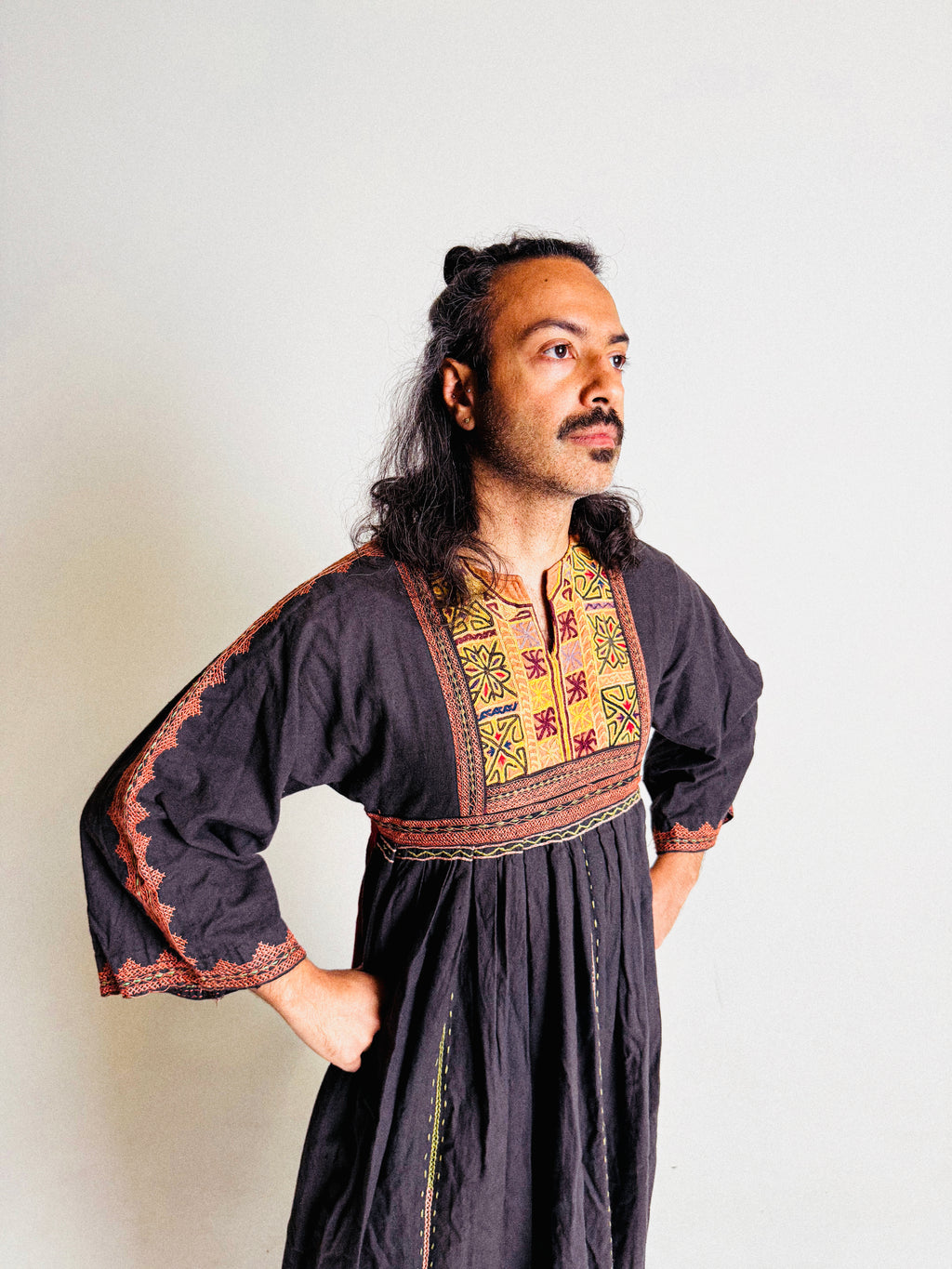 1970s Embroidered Afghan Dress