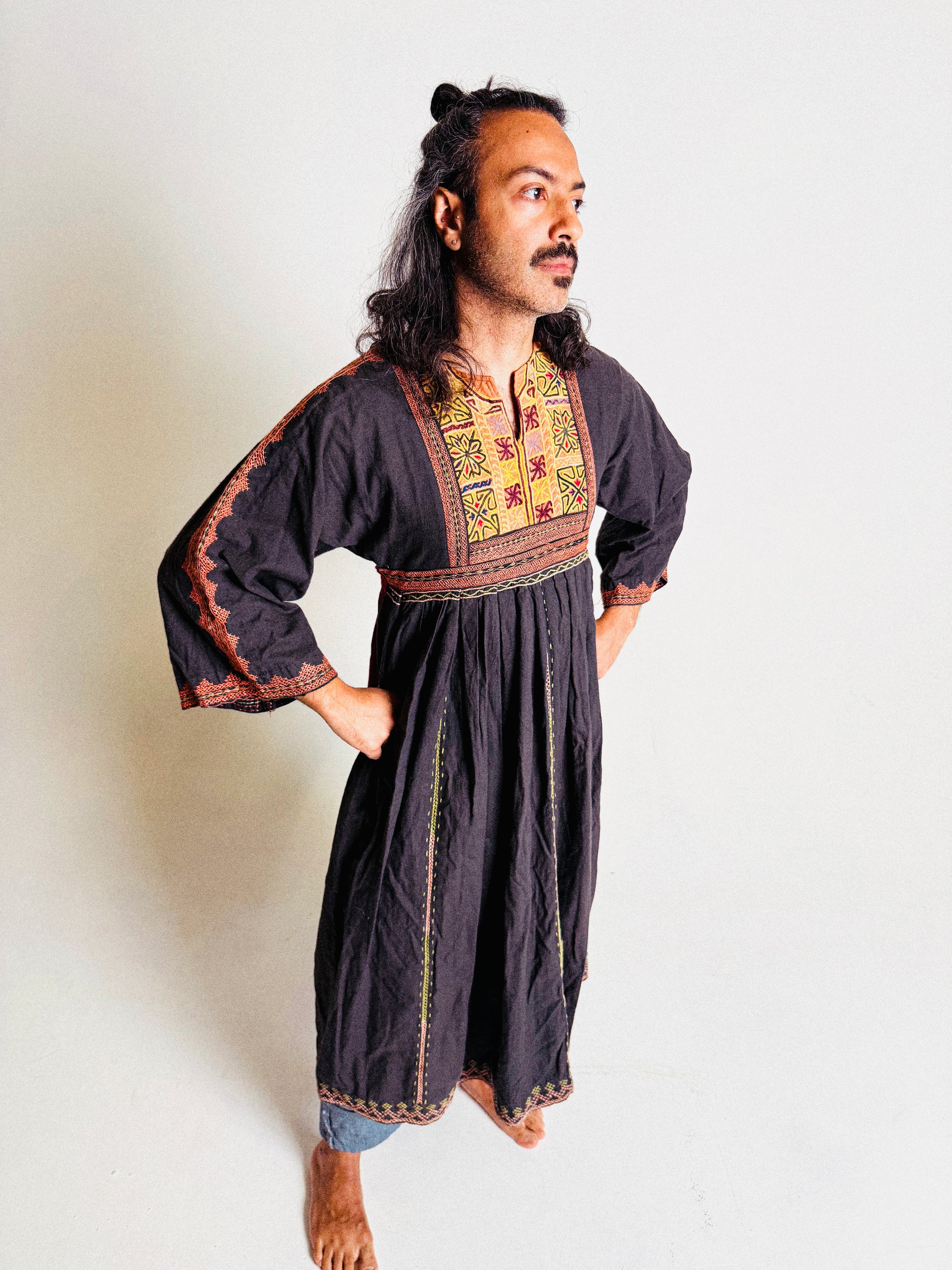 1970s Embroidered Afghan Dress