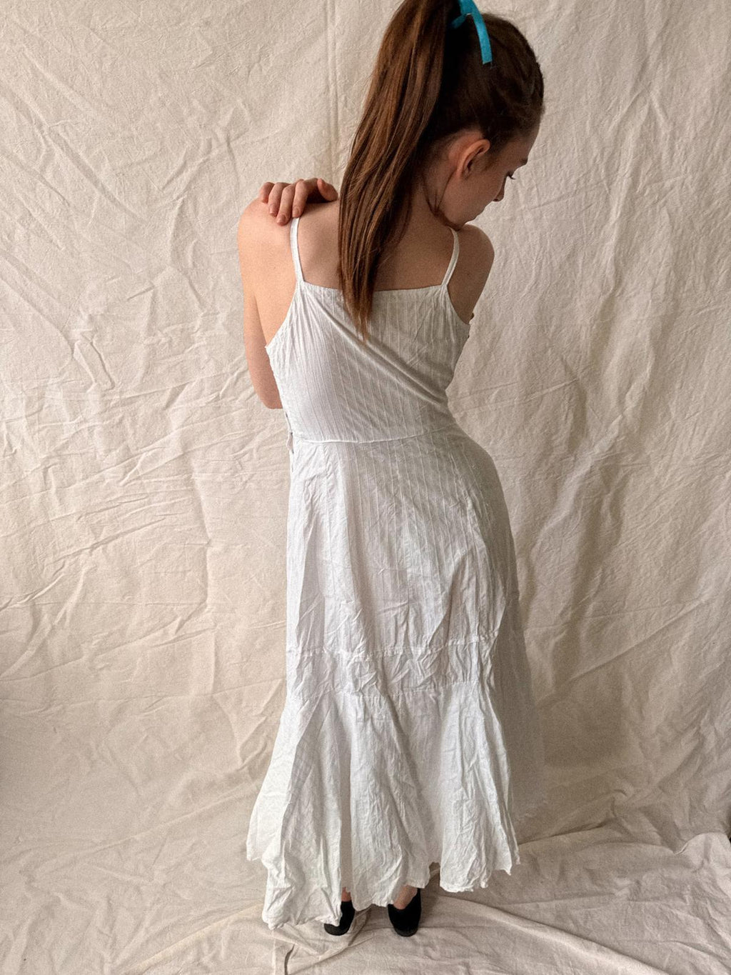 Edwardian / Early 1910s French Cotton Petticoat Dress / Underslip