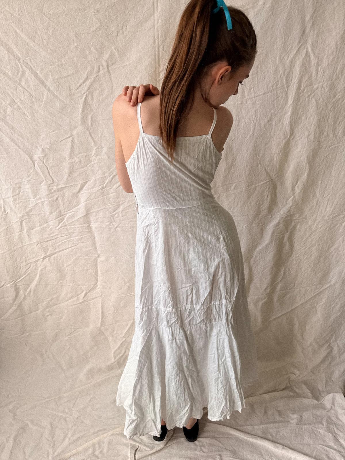 Edwardian / Early 1910s French Cotton Petticoat Dress / Underslip