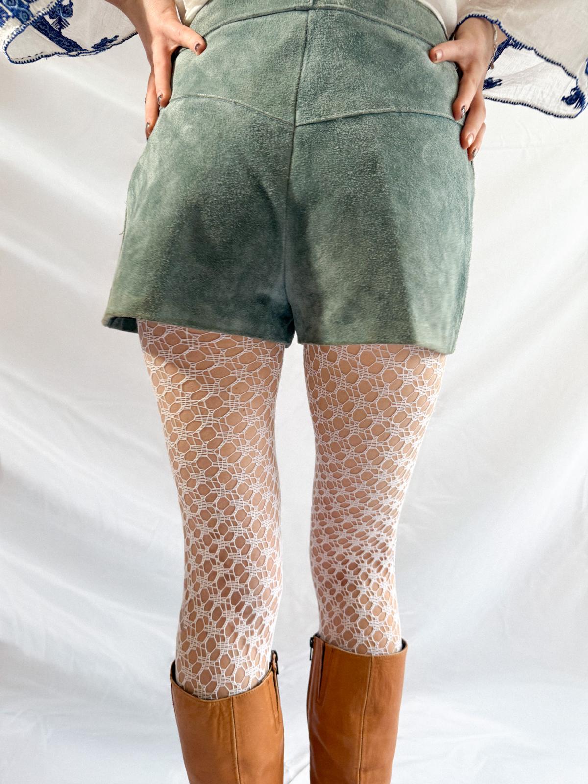 1970s Baby Blue Suede Hotpants