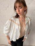 1930s Ivory Liquid Satin Bed Jacket