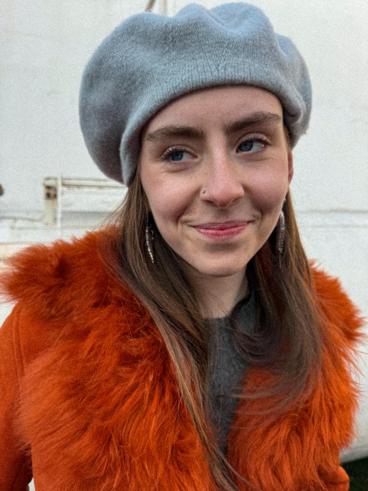 1970s Orange Sheepskin Afghan Penny Lane Coat with Metal Closures