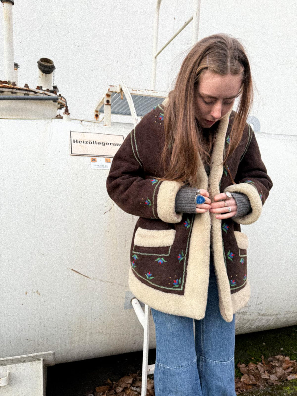 1970s Polish Embroidered Sheepskin Lammy Coat