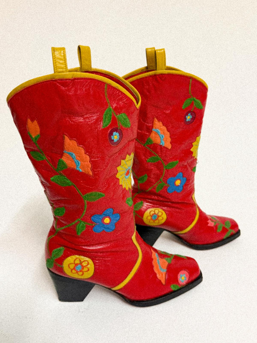 1960s Jerry Edouard for Saks Fifth Avenue Flower Power Inlay Go-Go Boots