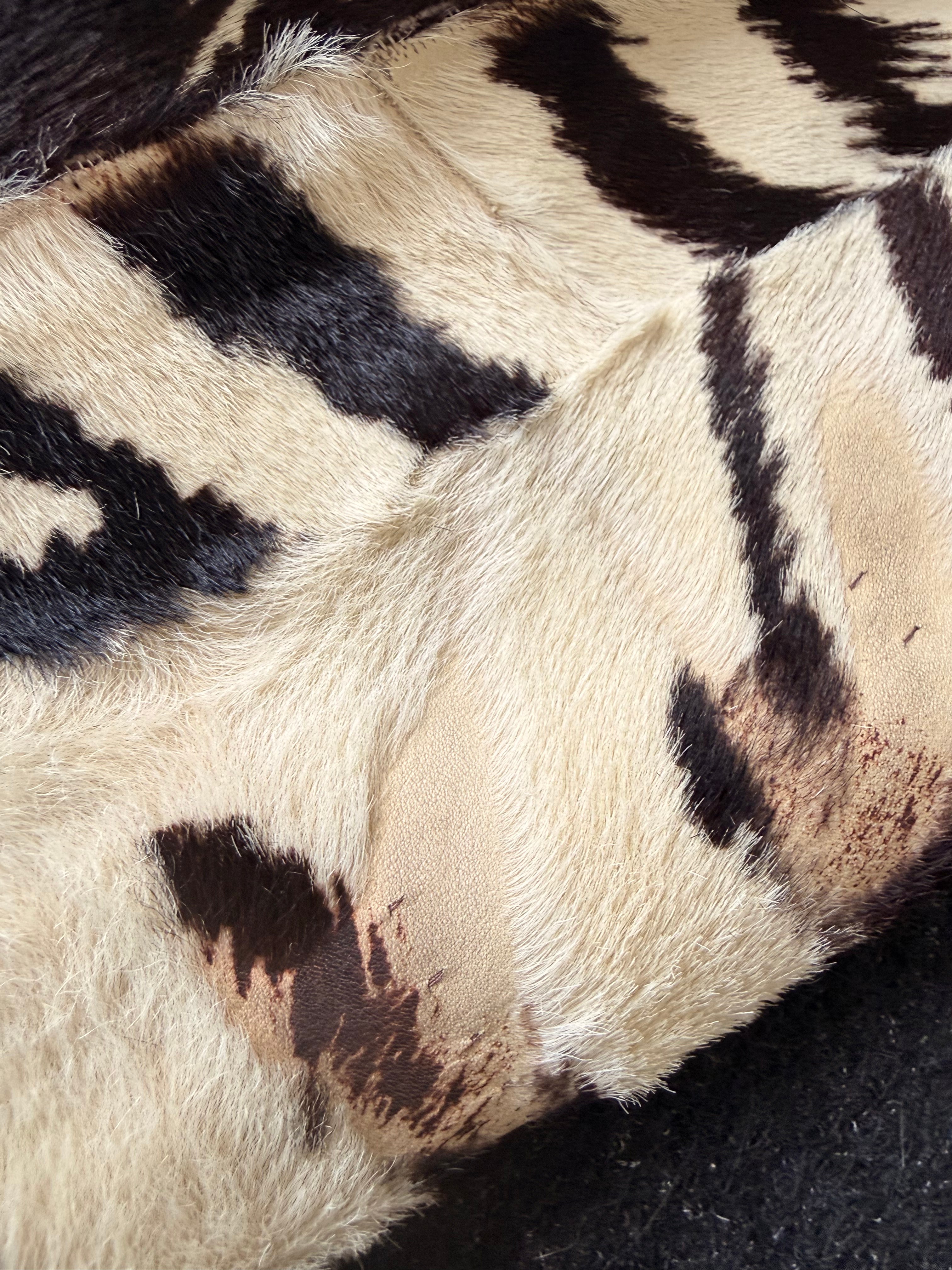 !1960s Zebra Print Pony Fur Statement Jacket