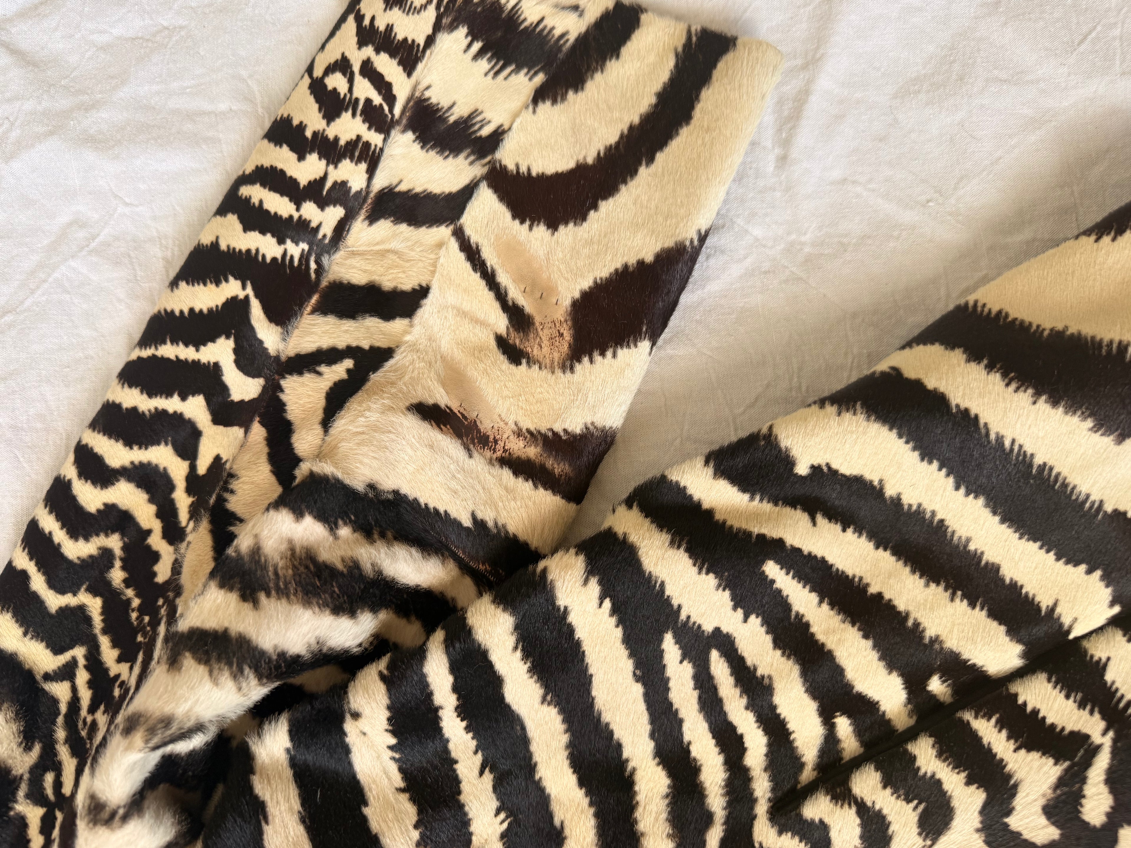 !1960s Zebra Print Pony Fur Statement Jacket