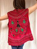 Red embroidered vest