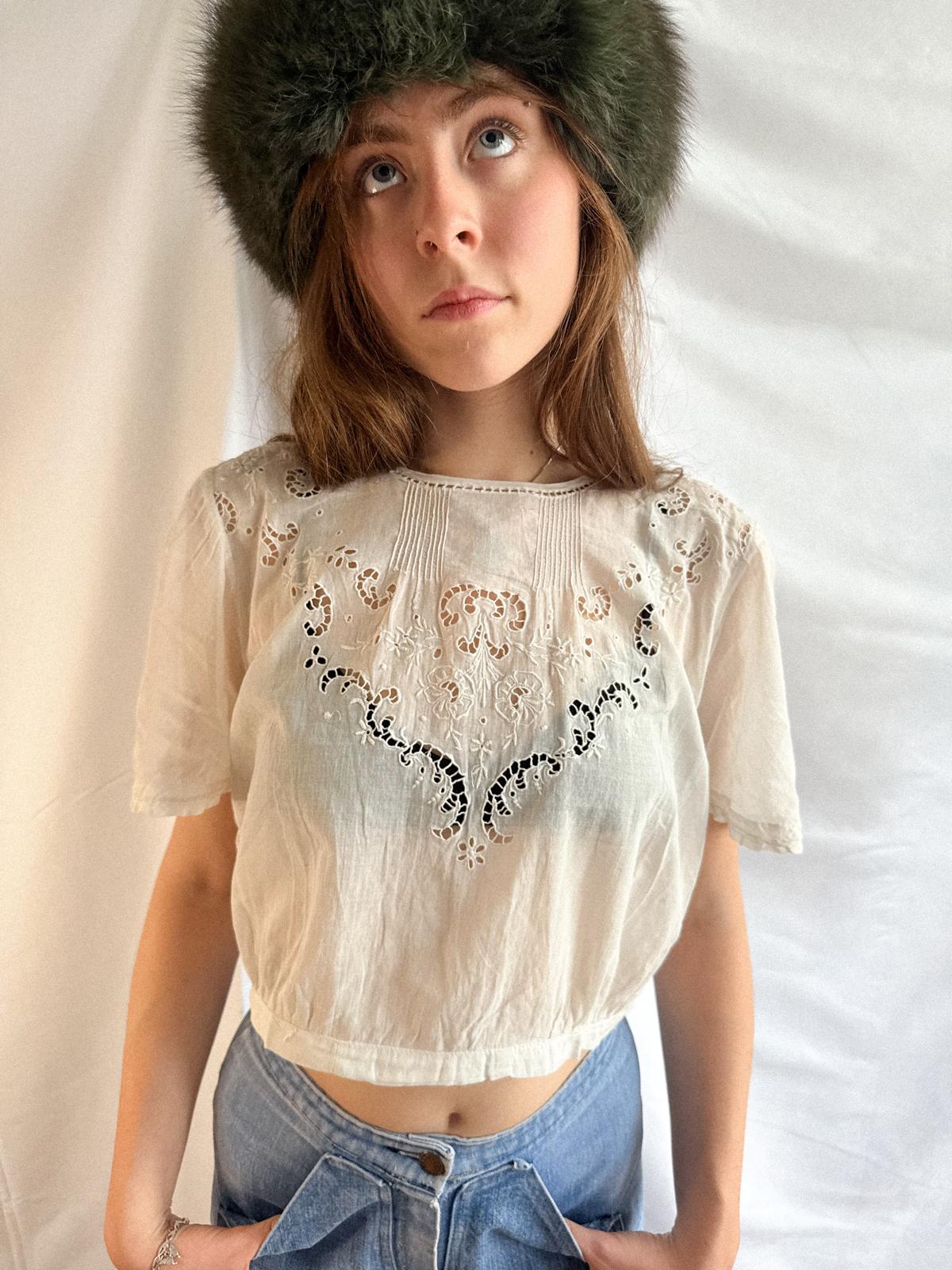 Edwardian Cotton Corset Cover Blouse