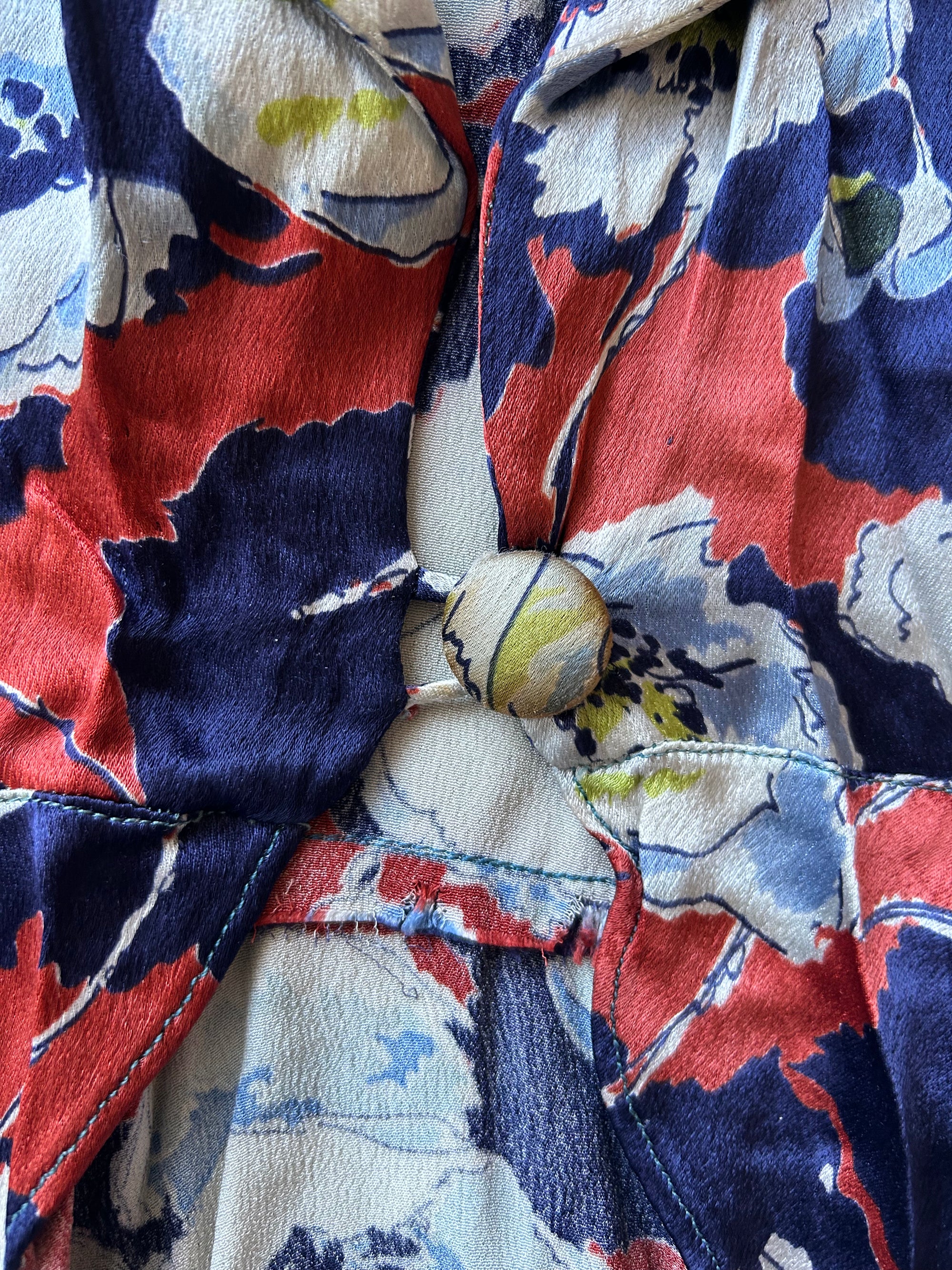 1930s Liquid Silk Floral Two-Piece