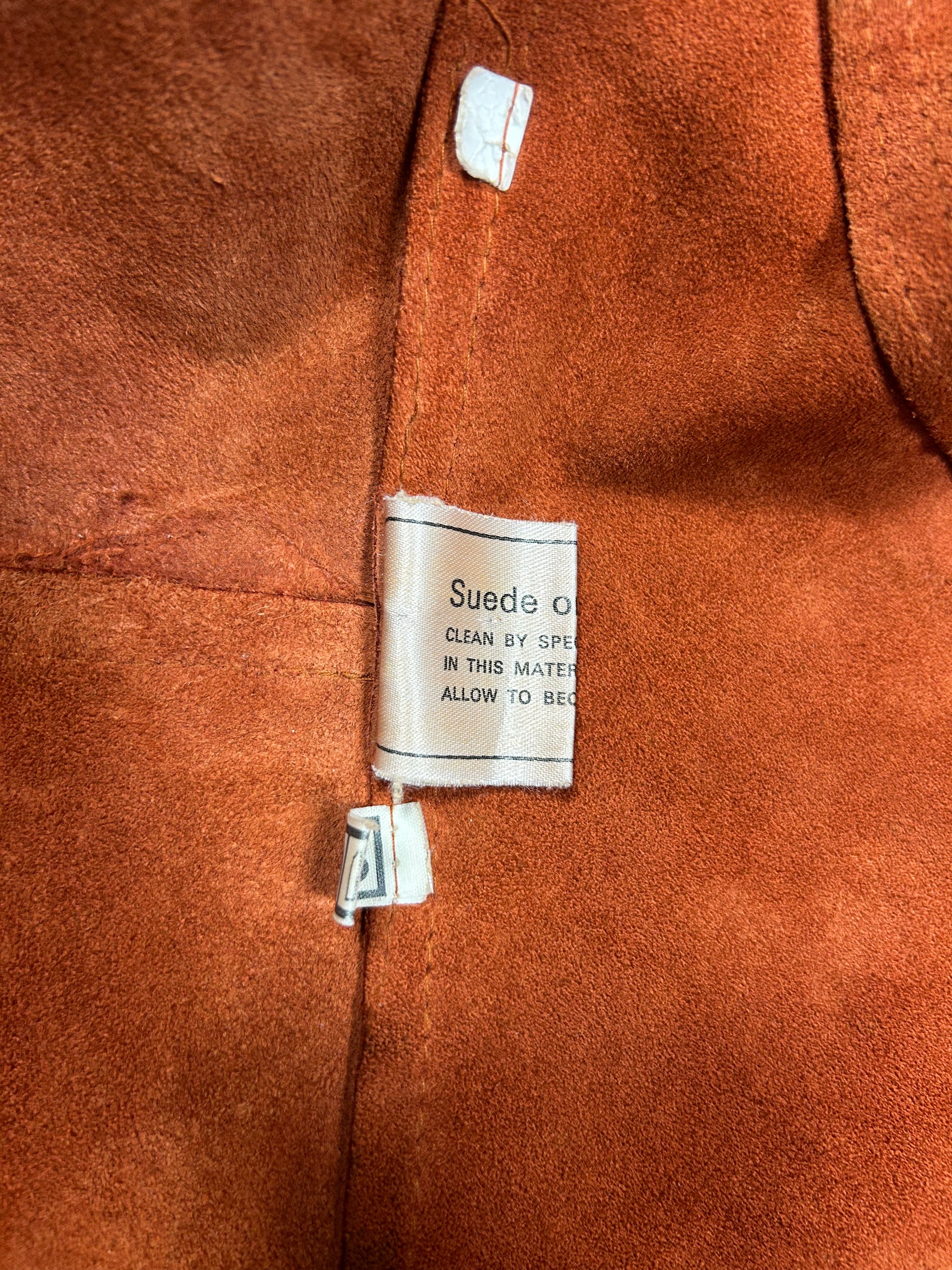 1970s Rust Suede Penny Lane Jacket with Sheepskin Trim