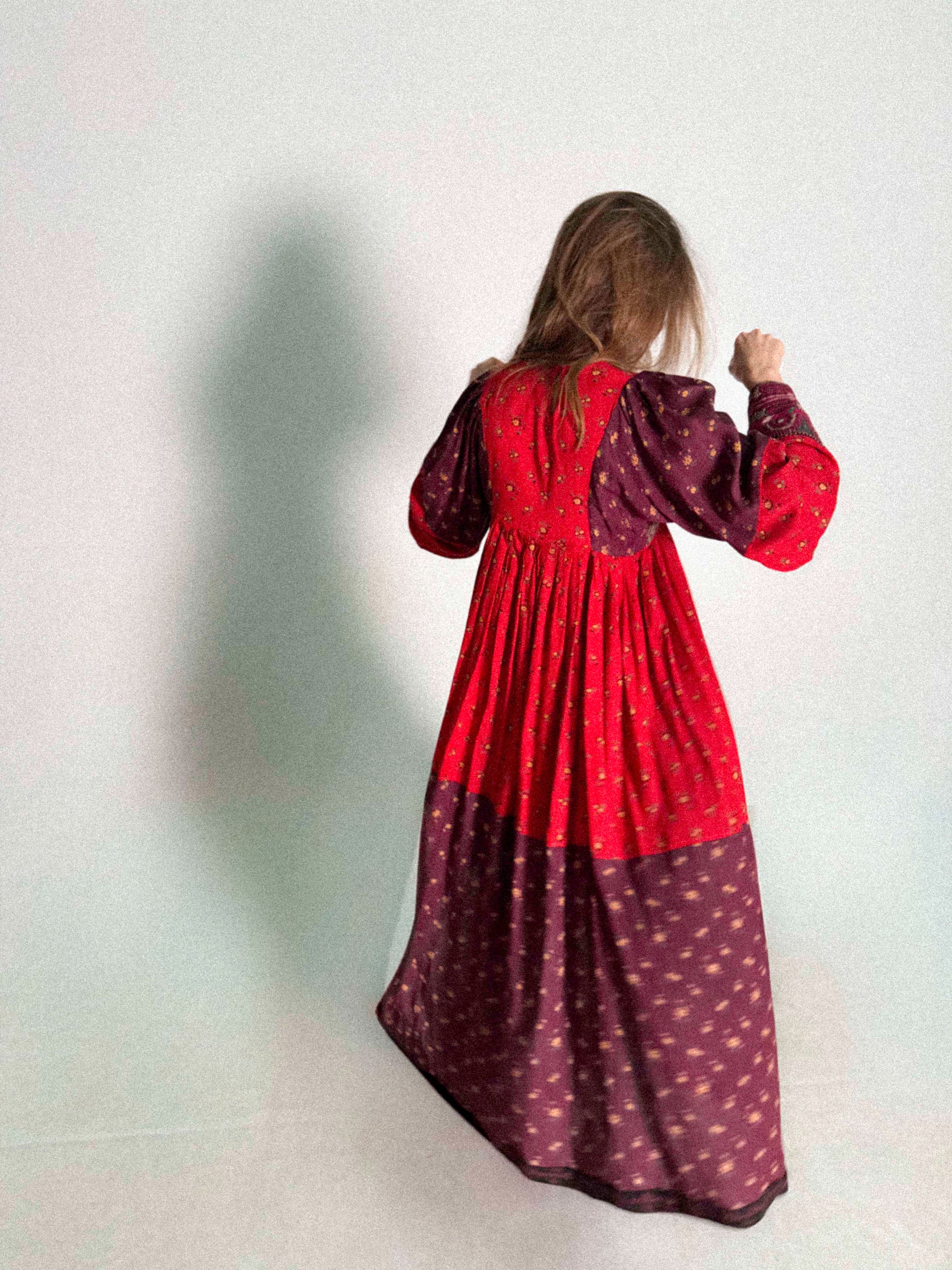 1970s Red Afghan Kuchi Dress