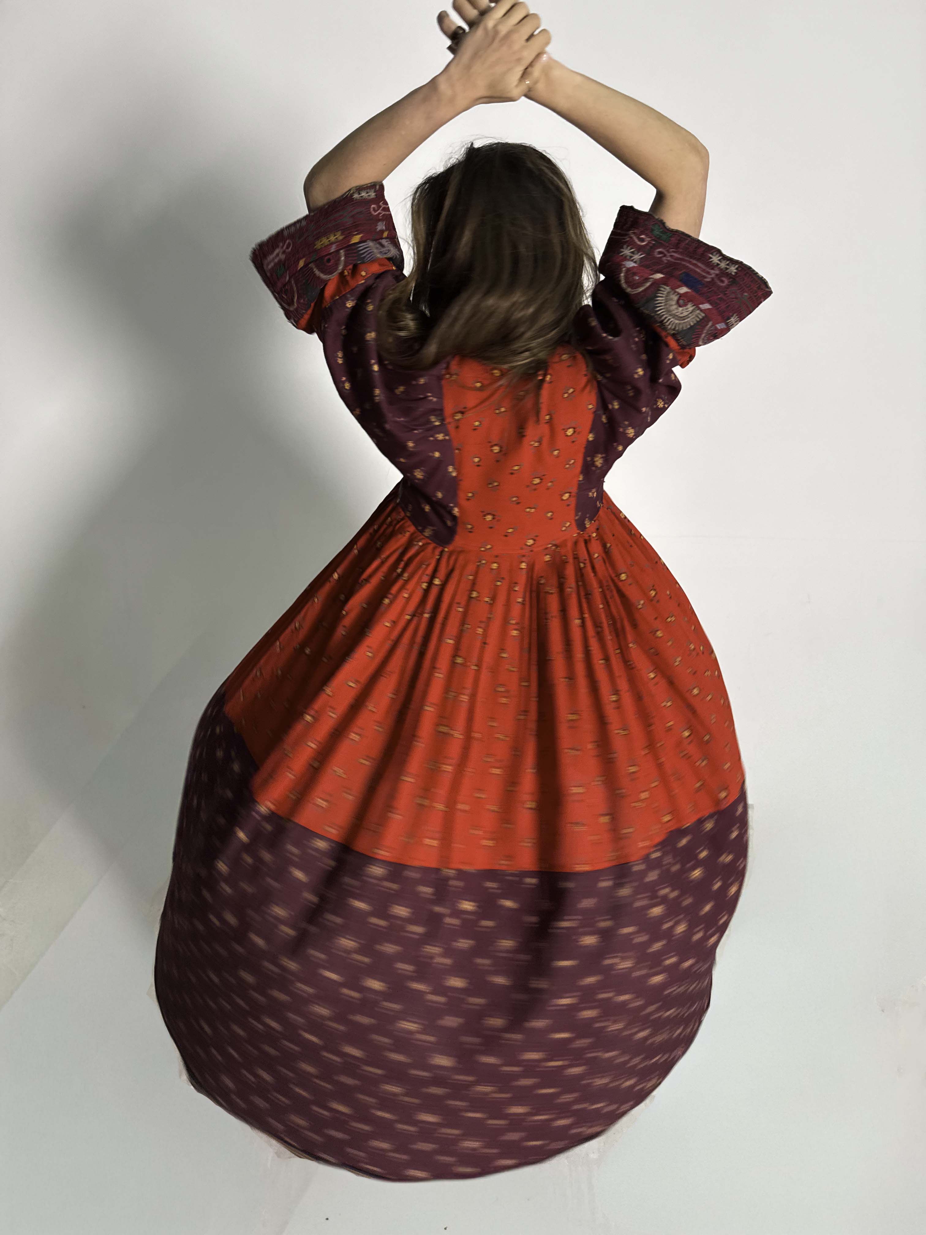 1970s Red Afghan Kuchi Dress