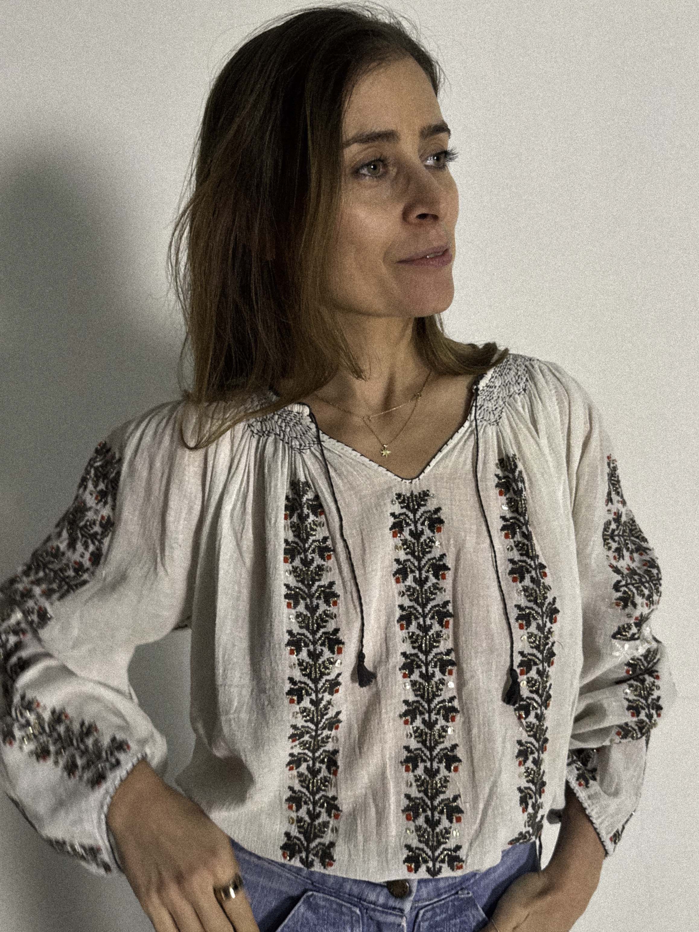 RESERVED FOR MELANIE 1930s-40s Eastern European Cheescloth Blouse