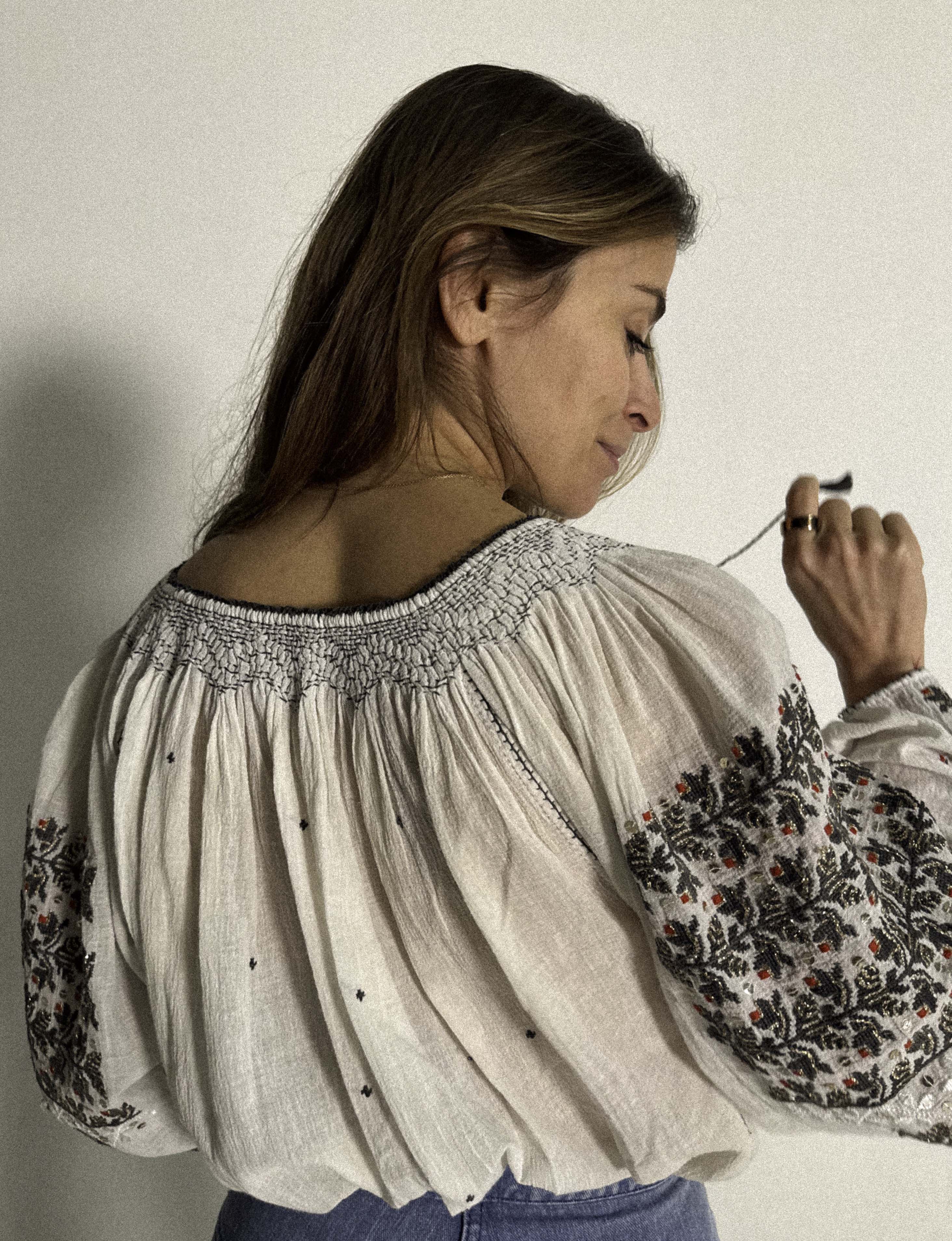 RESERVED FOR MELANIE 1930s-40s Eastern European Cheescloth Blouse