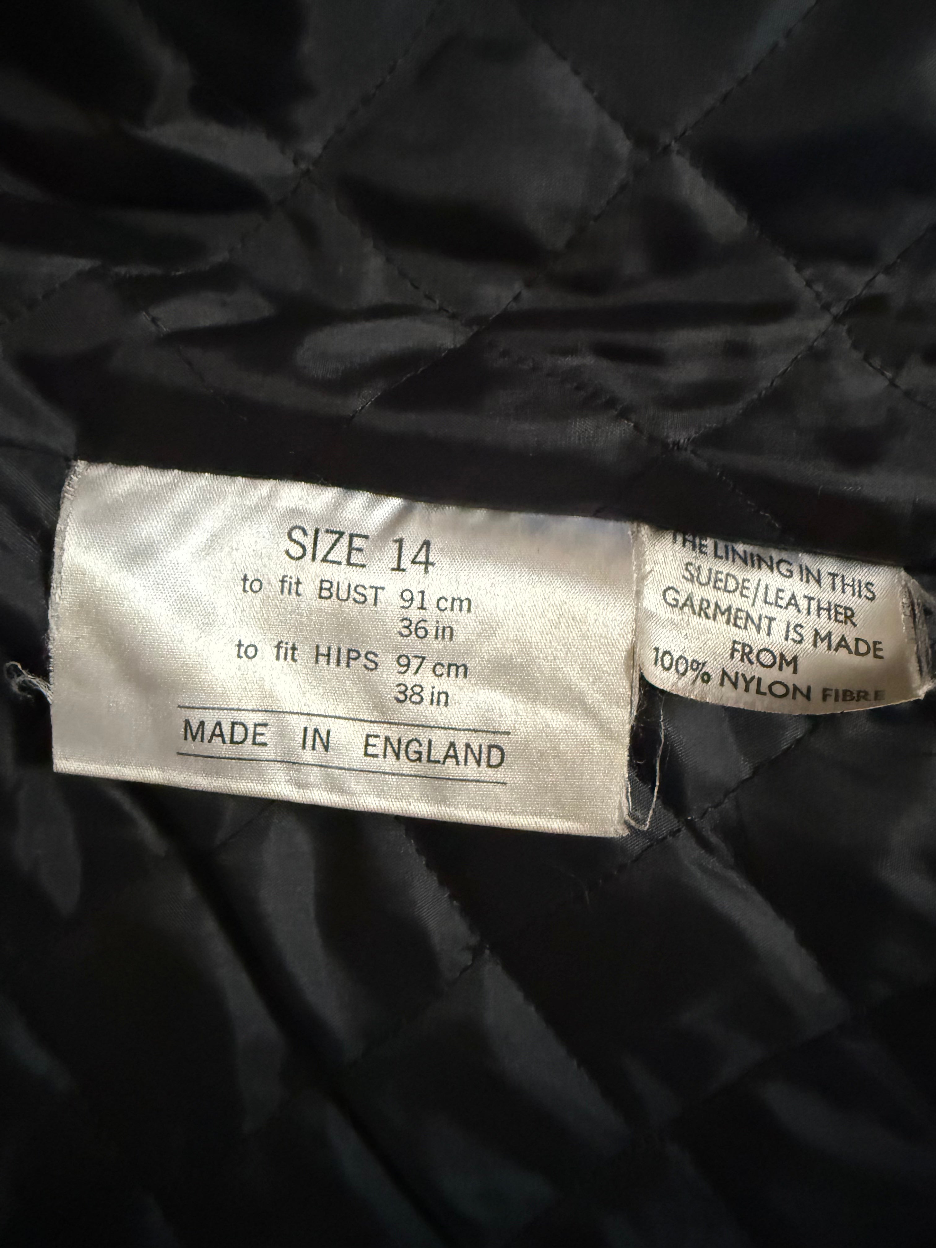 1970s Long Pine Green Leather Jacket with Fur Collar
