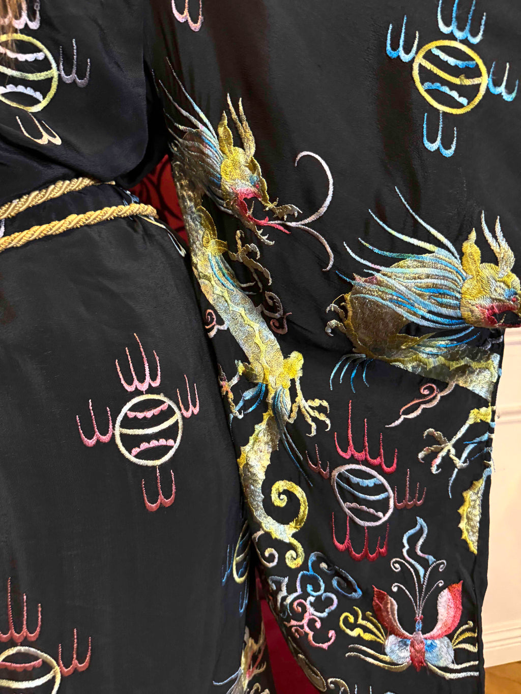 Antique 1920s Embroidered Silk Duster/ Kimono – Egyptian Revival