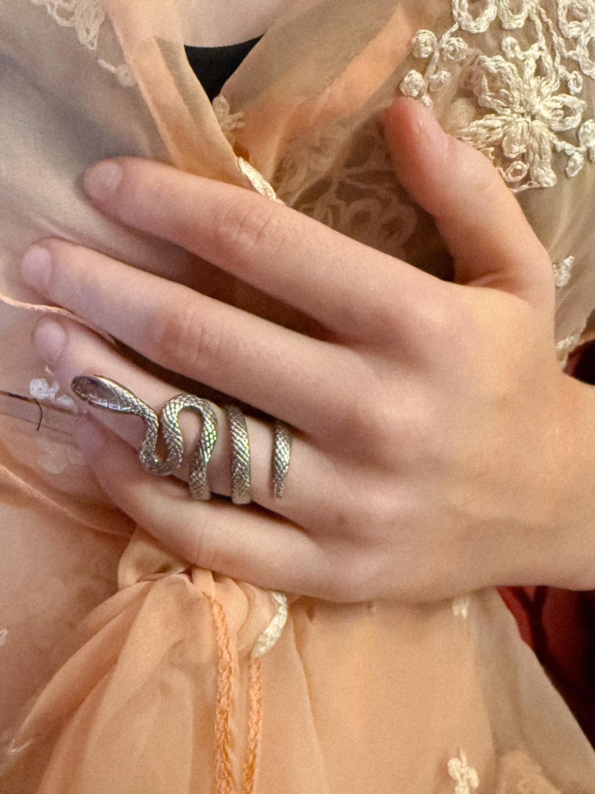 1970s Sterling Silver Snake Coil Ring