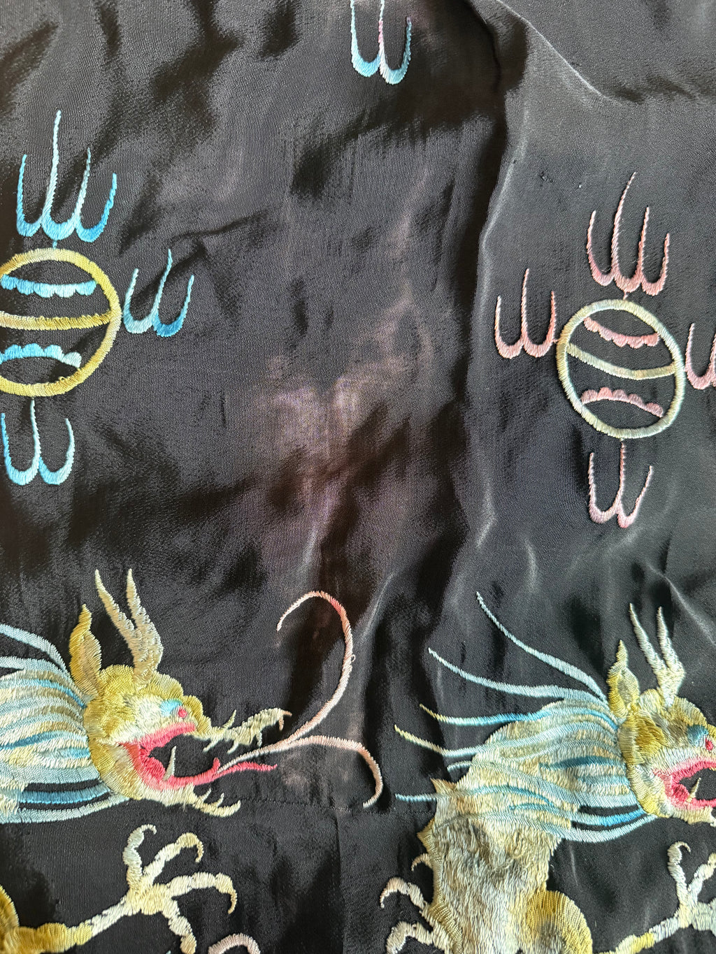 Antique 1920s Embroidered Silk Duster/ Kimono – Egyptian Revival
