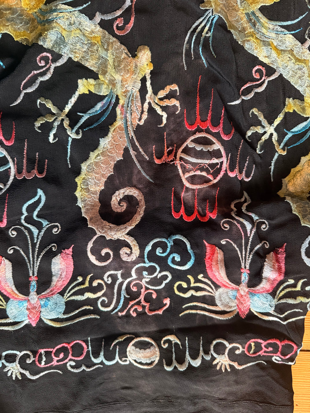 Antique 1920s Embroidered Silk Duster/ Kimono – Egyptian Revival