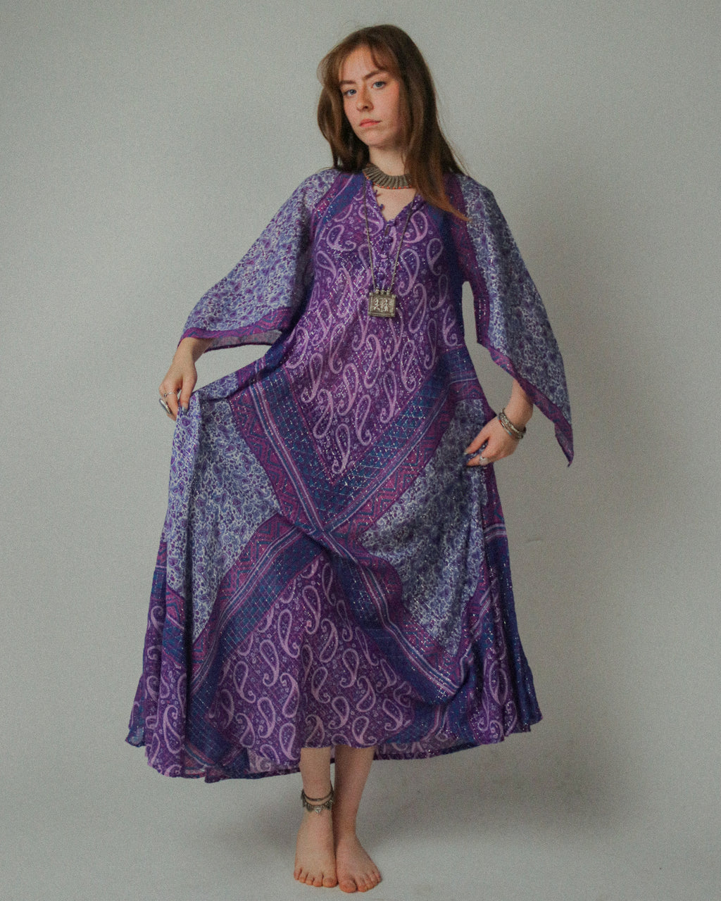 1960s Adini Sultana Purple Rain Caftan