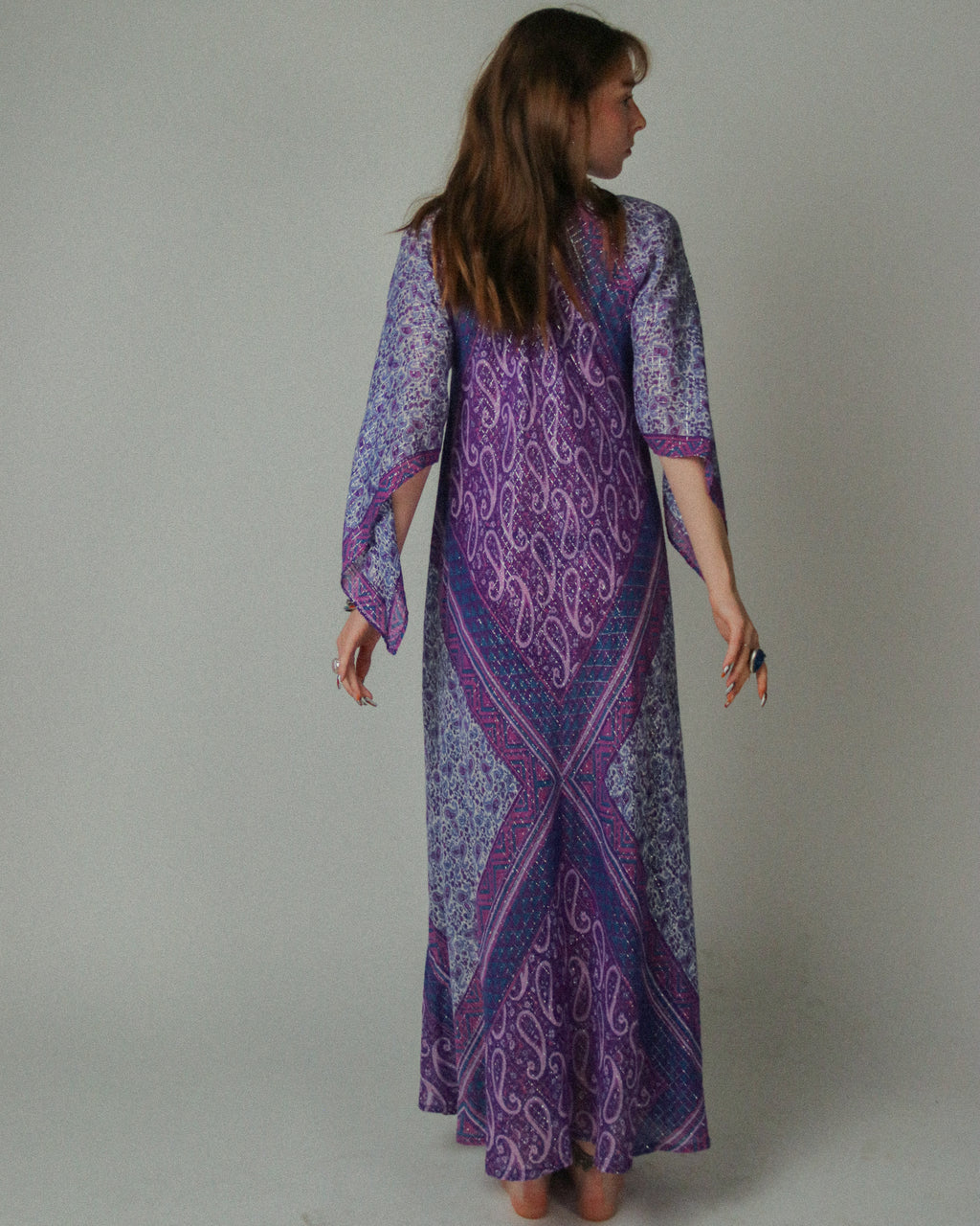 1960s Adini Sultana Purple Rain Caftan