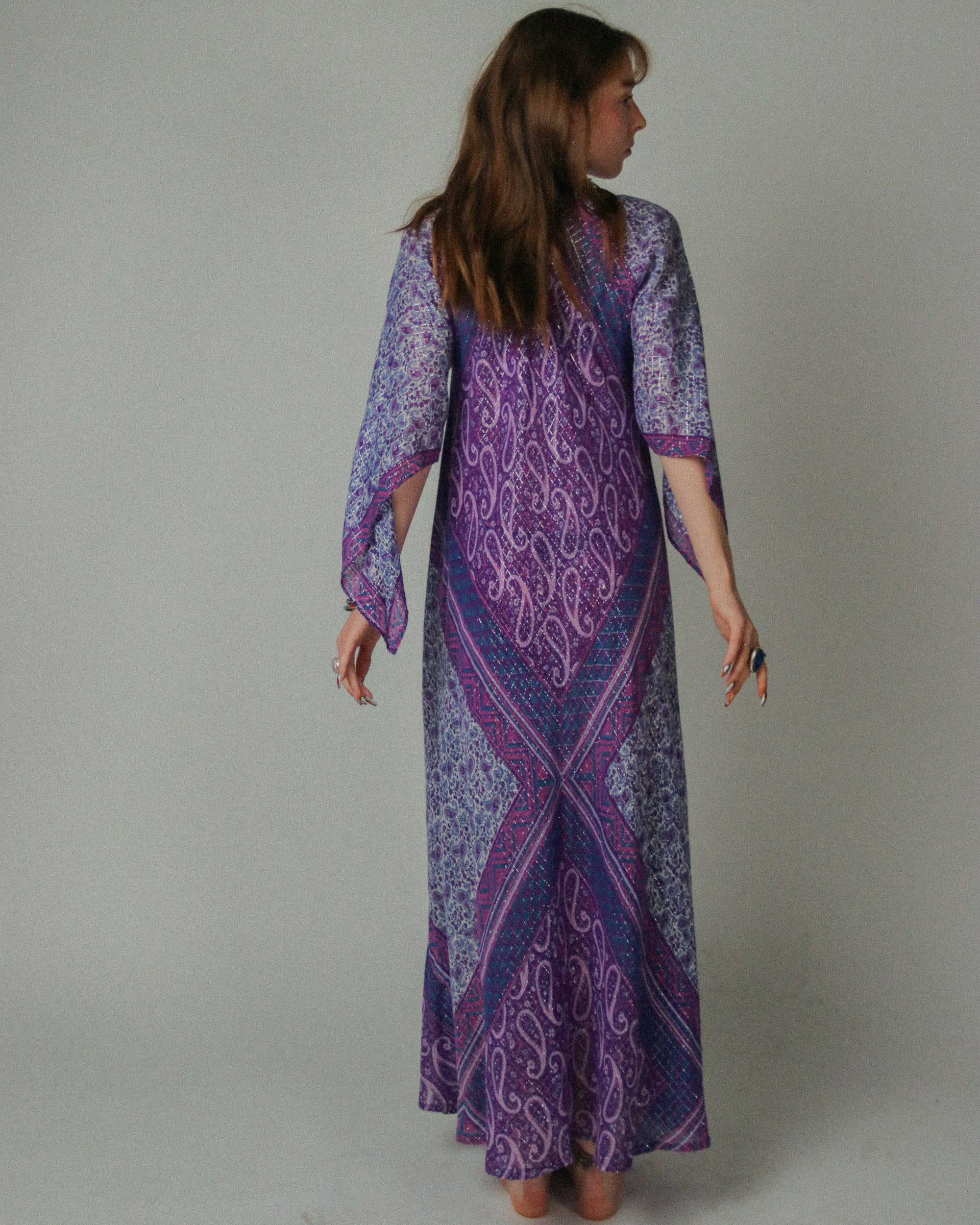 1960s Adini Sultana Purple Rain Caftan