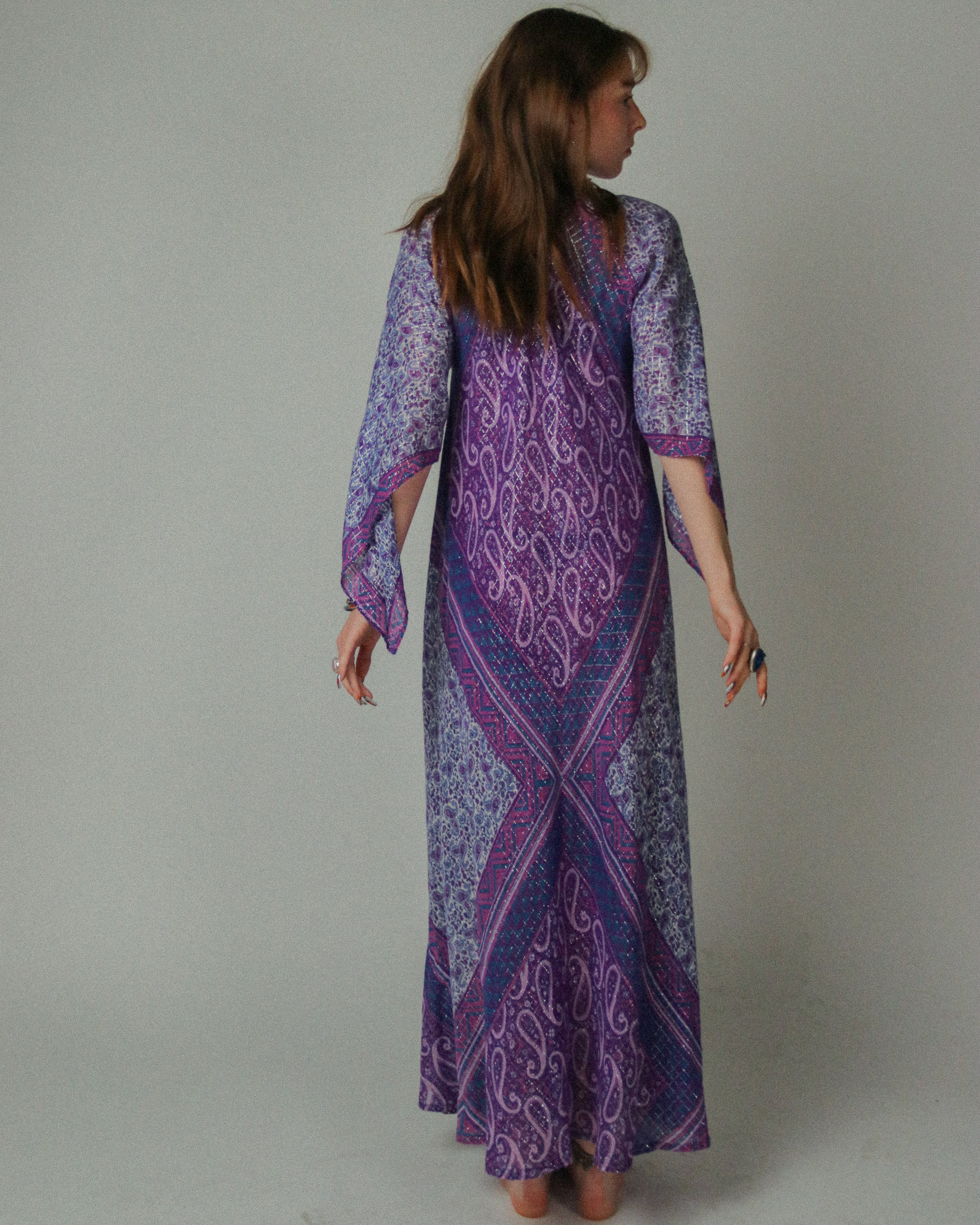 1960s Adini Sultana Purple Rain Caftan