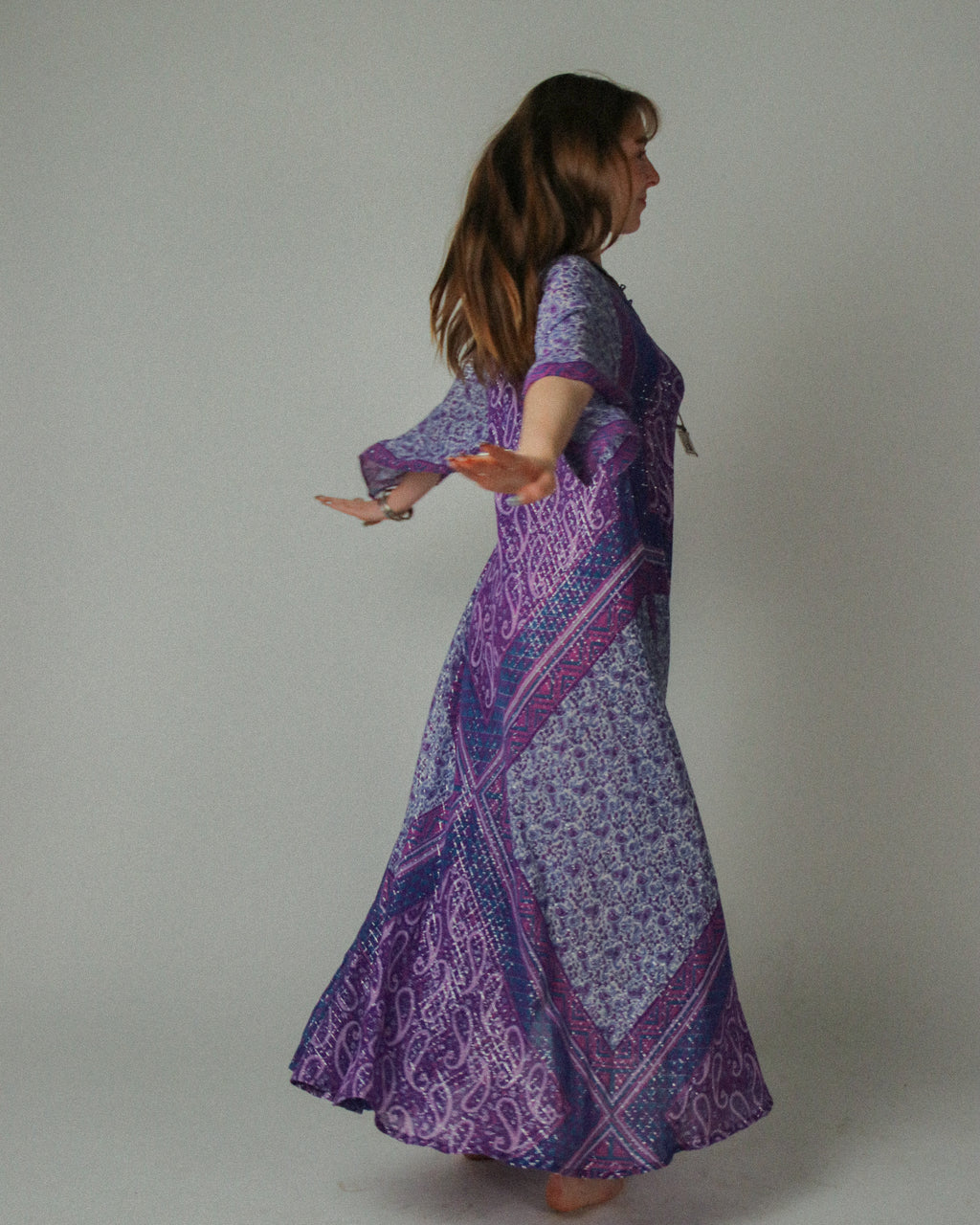 1960s Adini Sultana Purple Rain Caftan