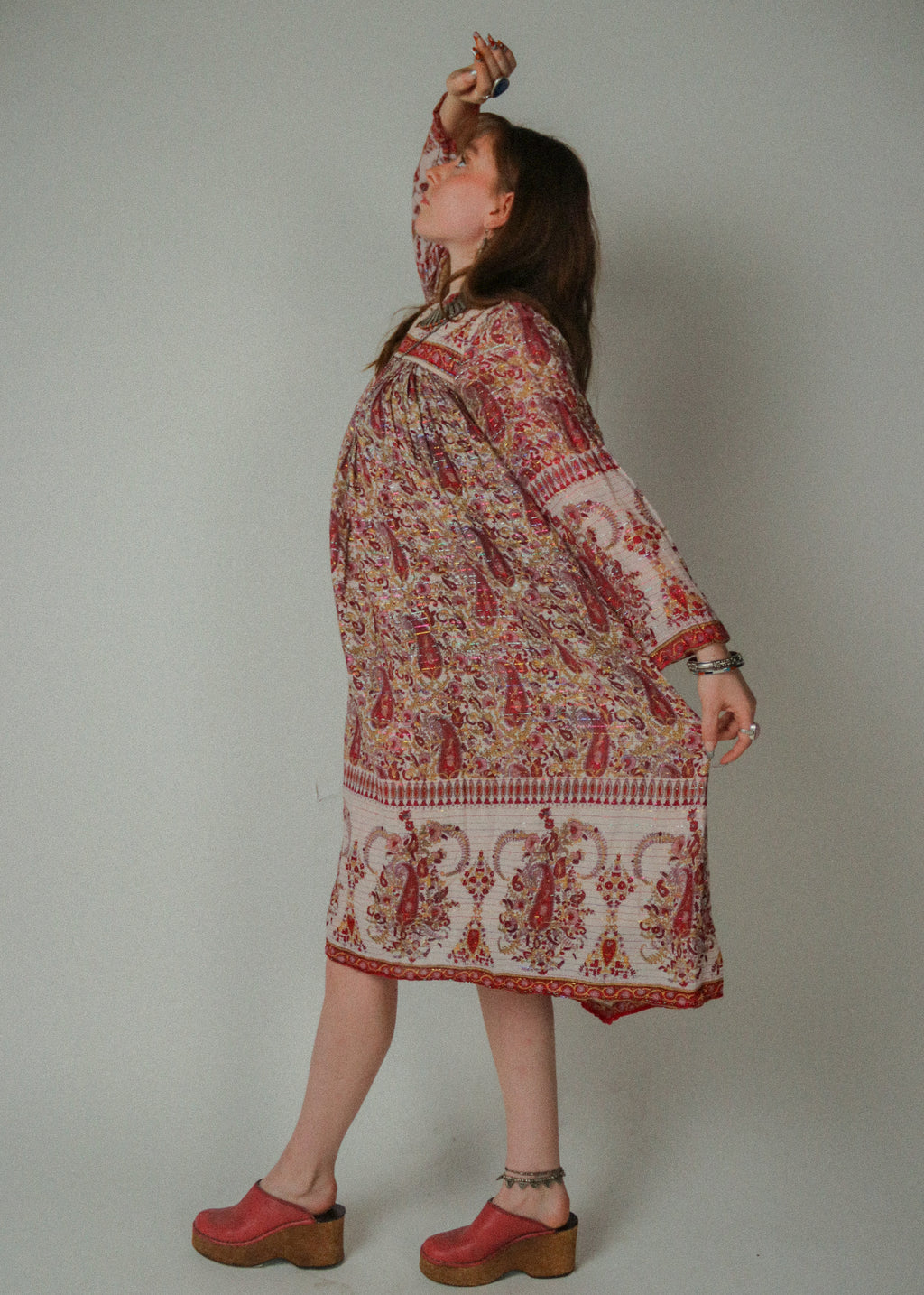 1970s Wings Rainbow Lurex Dress