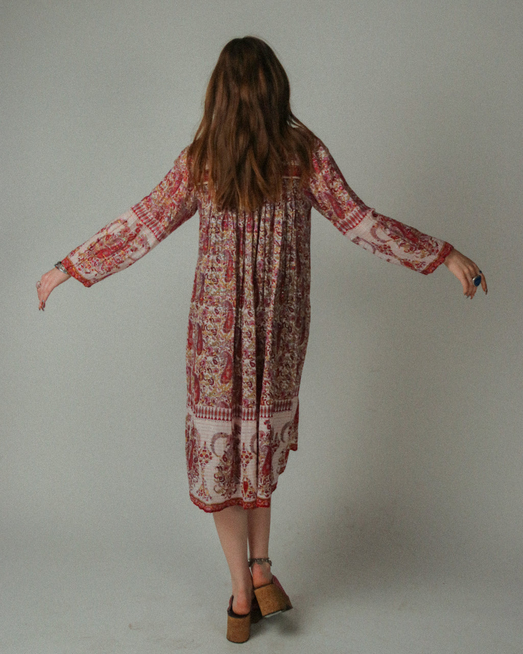 1970s Wings Rainbow Lurex Dress