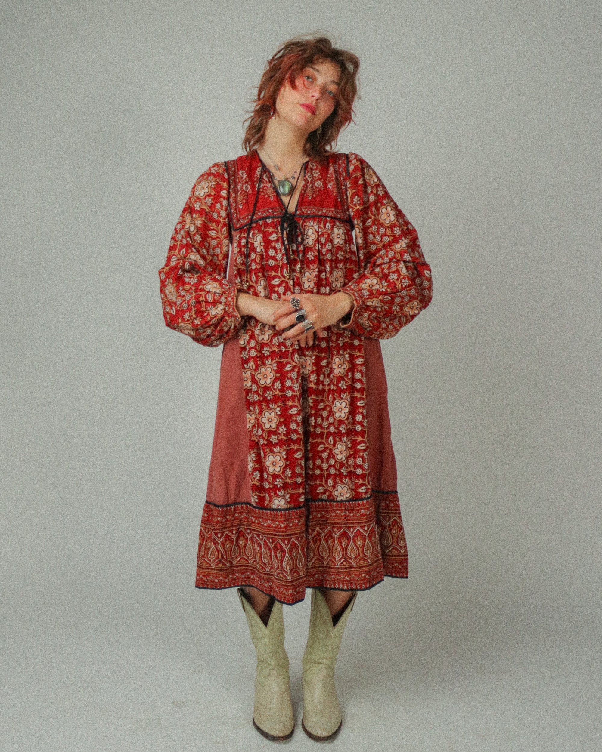 1970s Anokhi Block Print Caftan