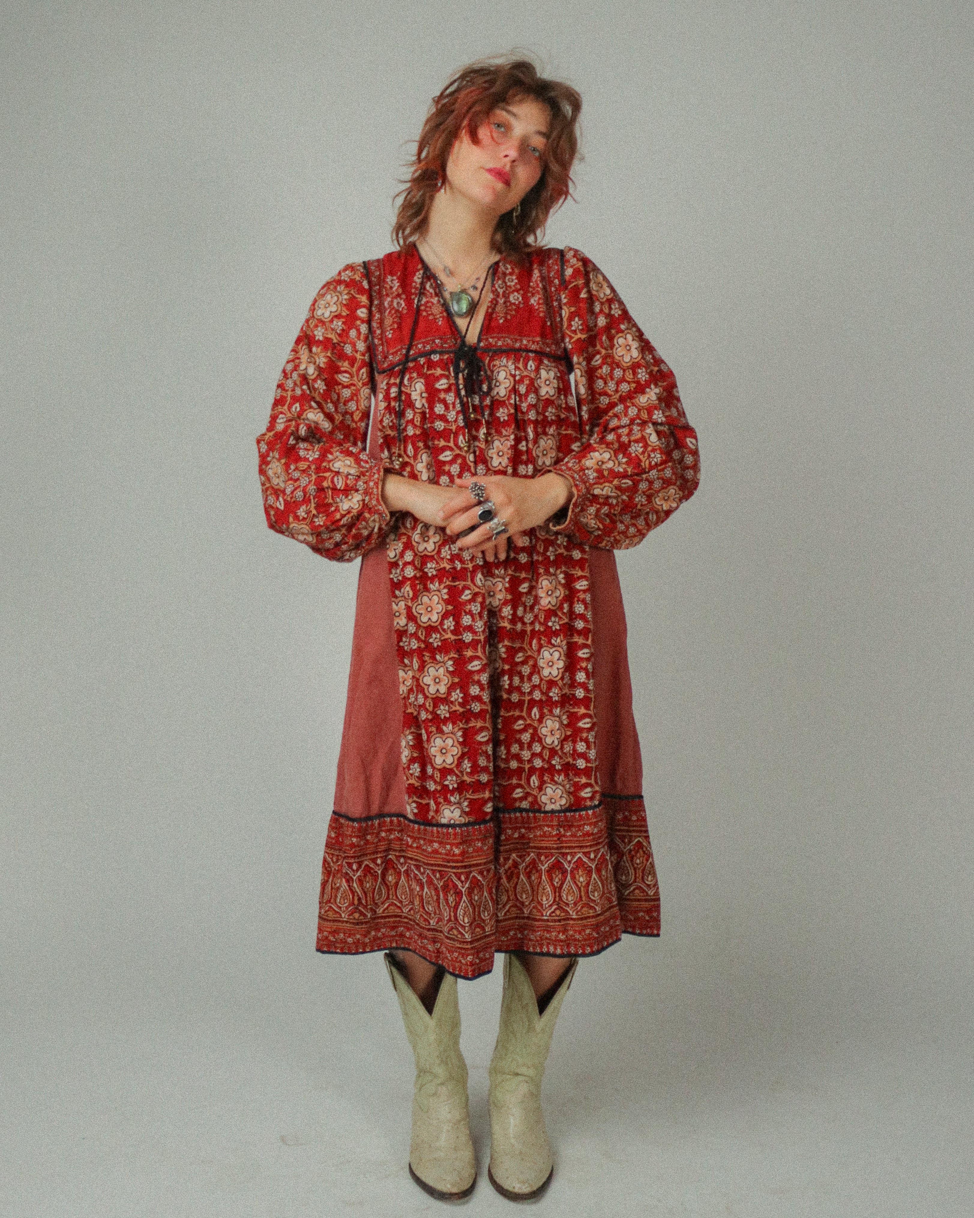 1970s Anokhi Block Print Caftan
