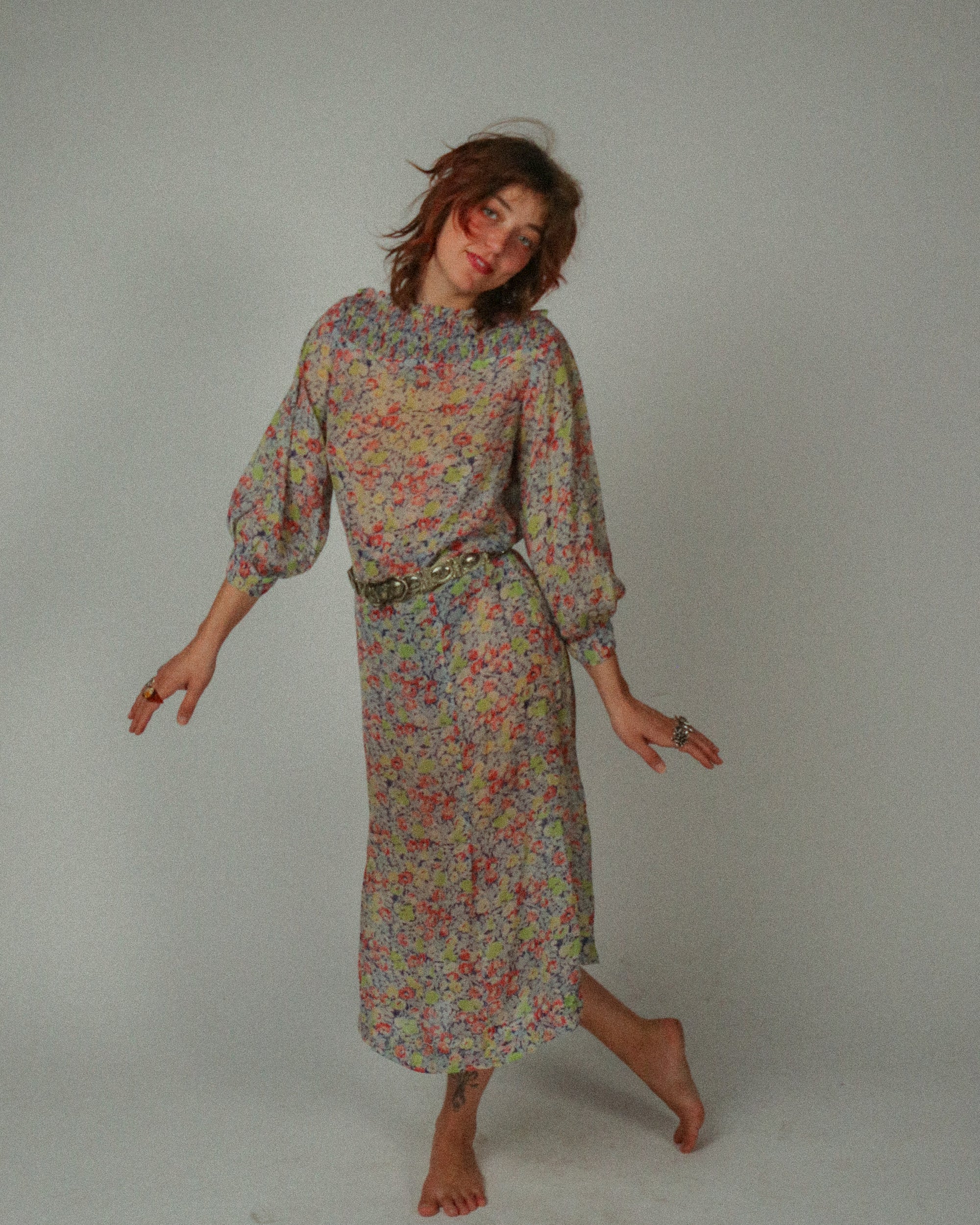 1930s Ditsy Chiffon Dress