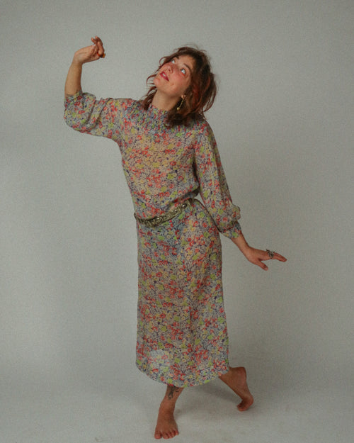 1930s Ditsy Chiffon Dress