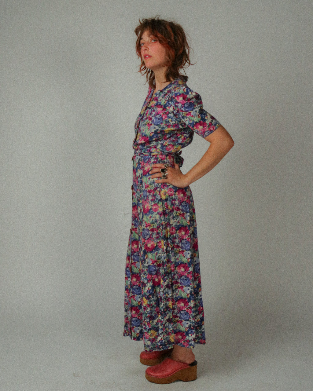 1940s Floral Maxi Teadress