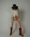1970s Cheesecloth and Lace Top