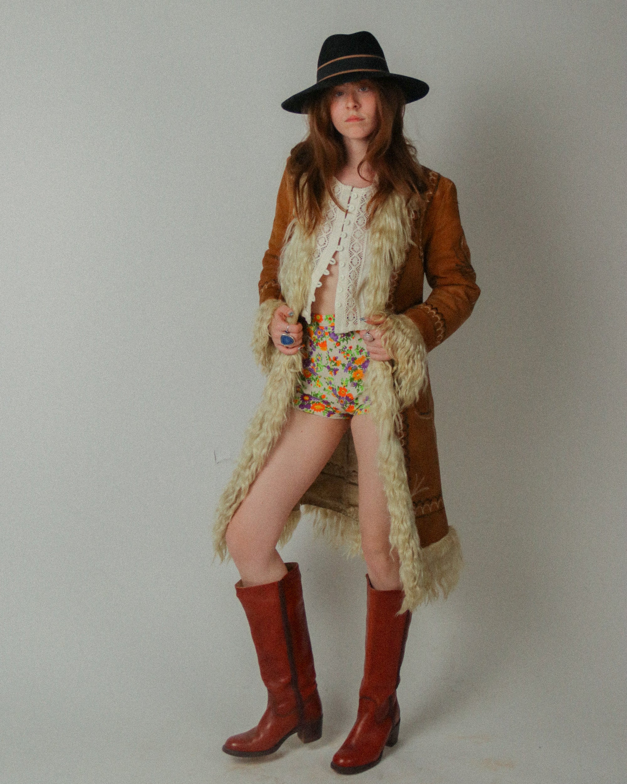 1970s Cheesecloth and Lace Top