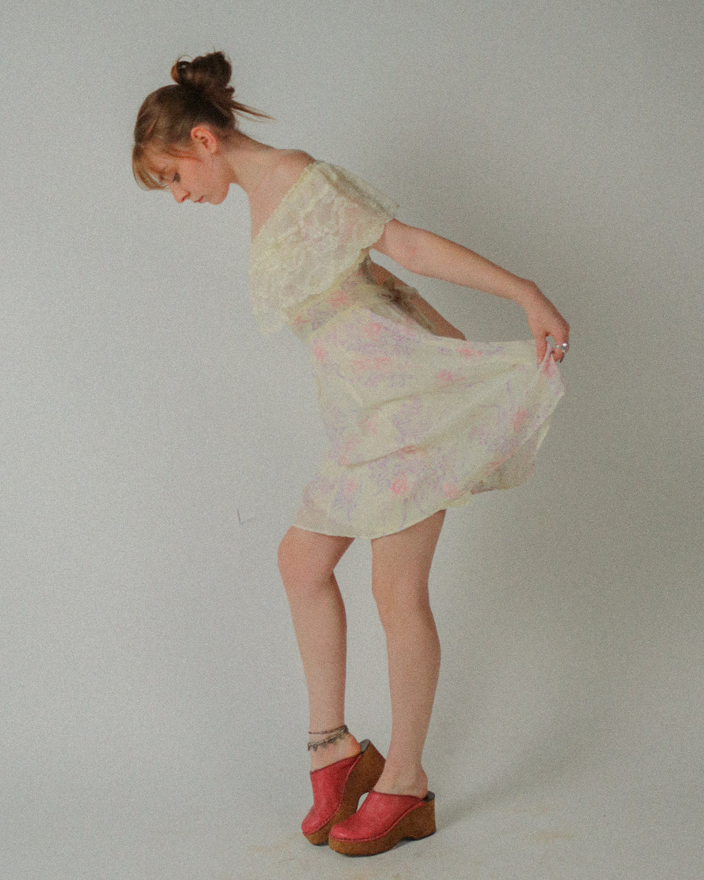 1970s Gunne Sax Off-Shoulder Minidress